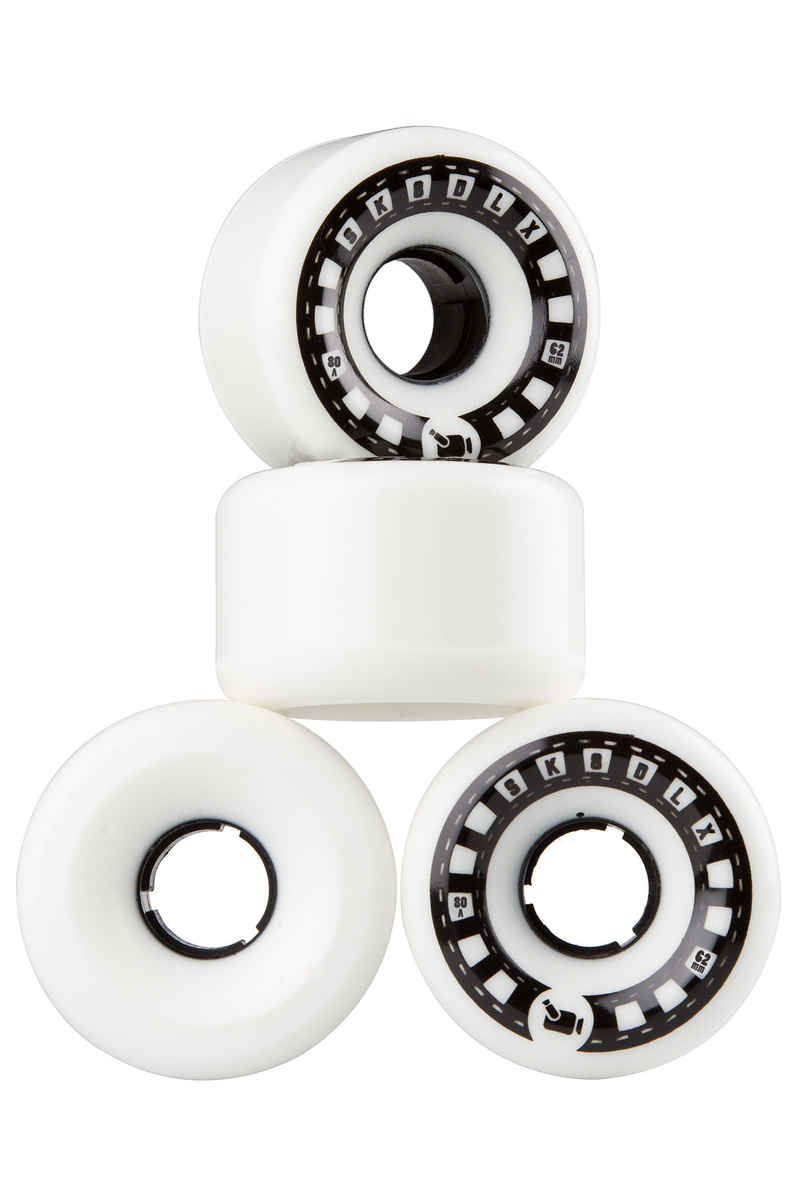 SK8DLX VHX Cruiser Series Wheels (white black) 4 Pack 62mm 80A