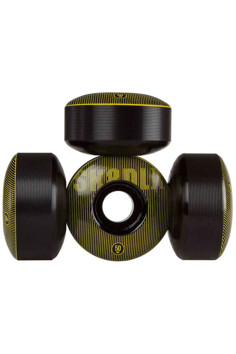 SK8DLX Stripe Series Wheels (black yellow) 50mm 100A 4 Pack