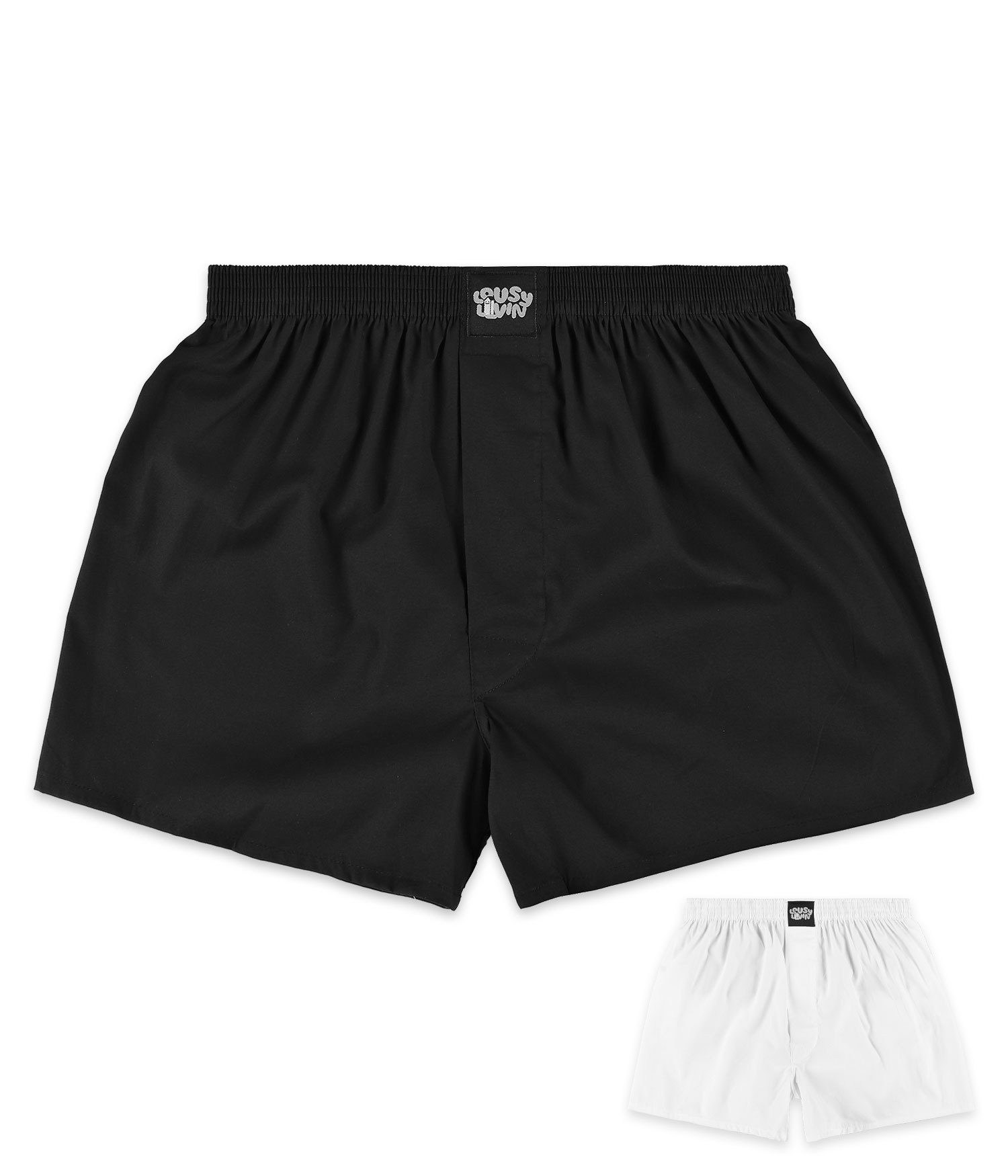Lousy Livin Plain Boxershorts black white