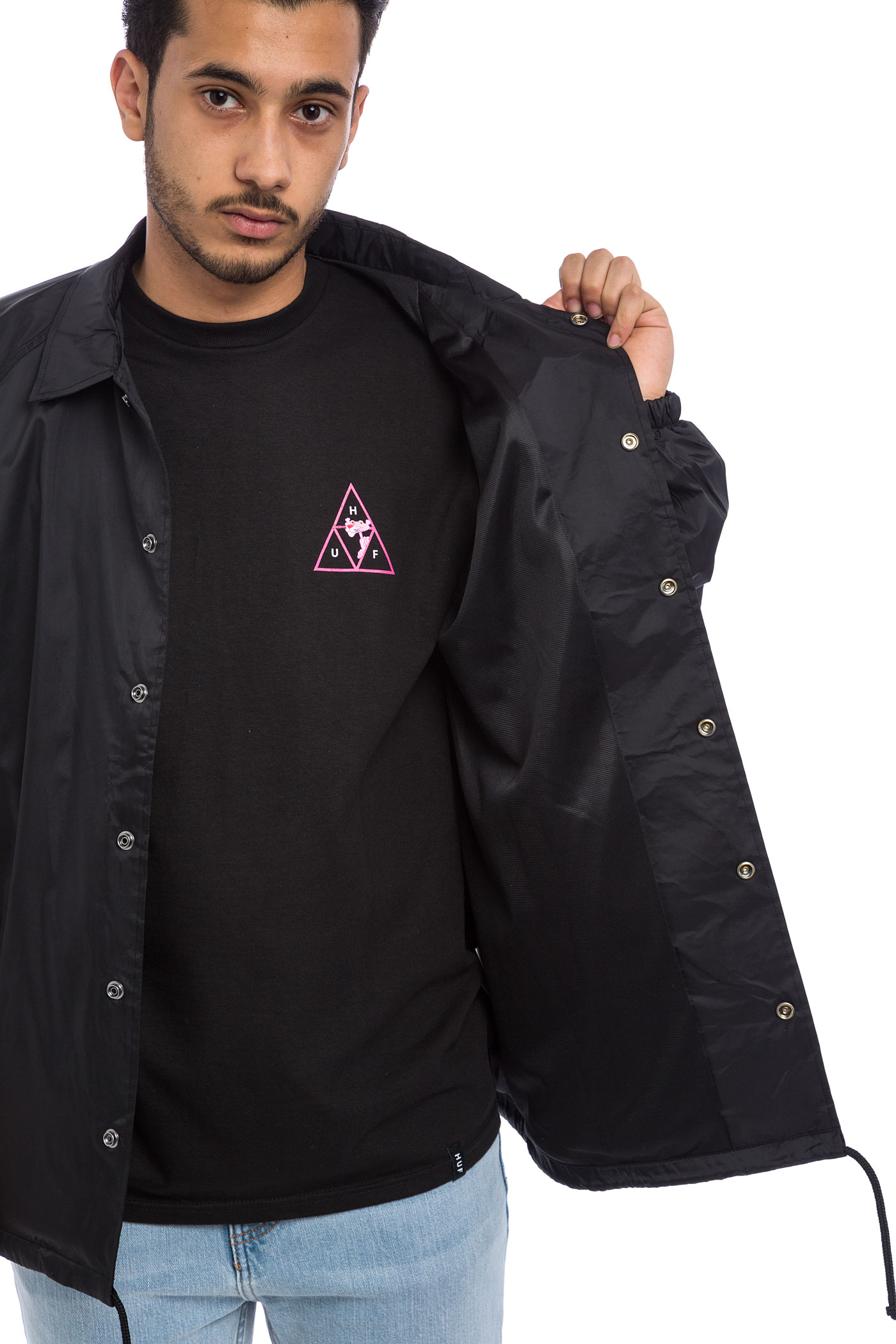 HUF x Pink Panther Coach Jacke black kaufen bei skatedeluxe