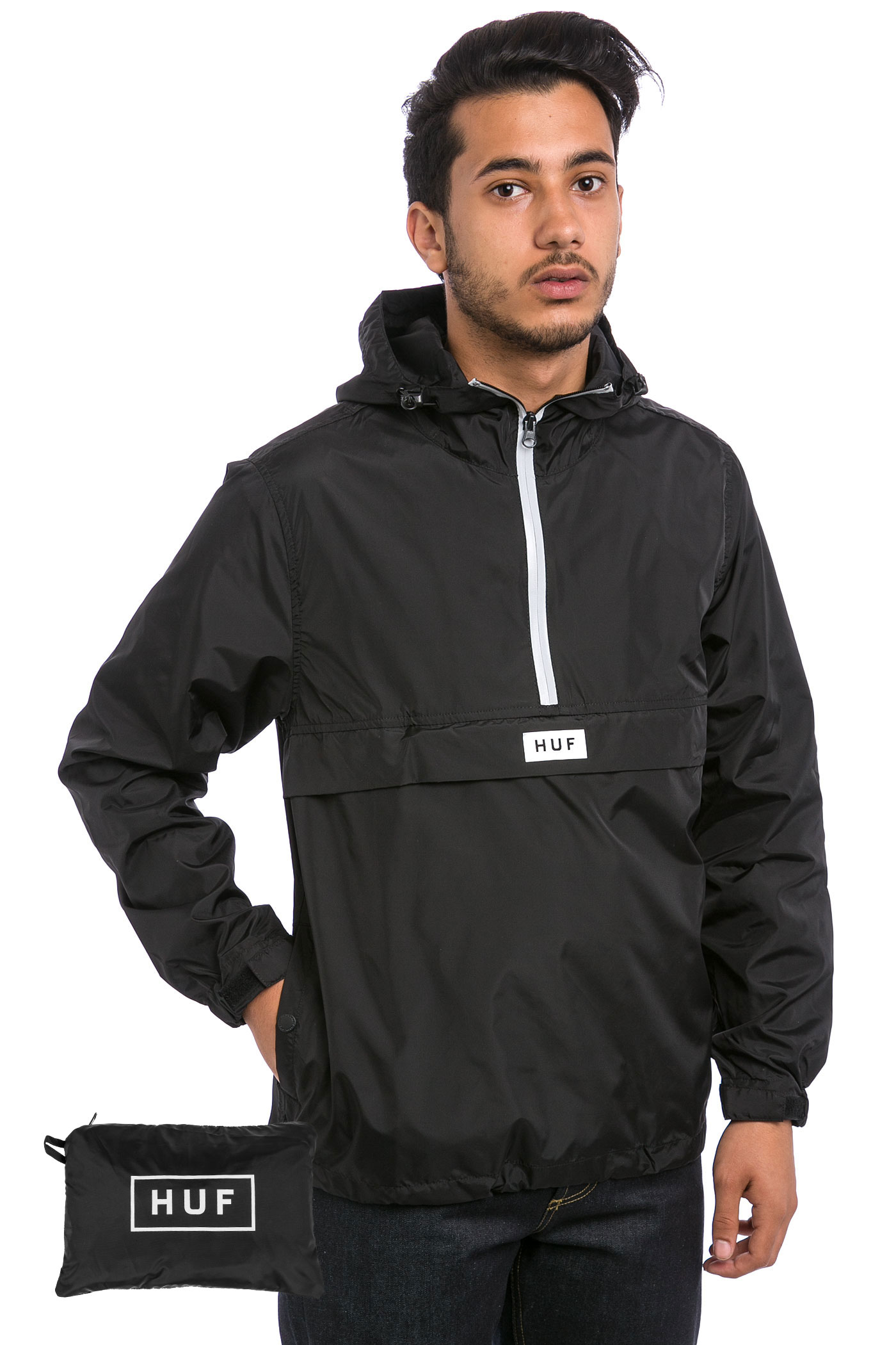 HUF Sequoia Anorak Jacke Packable black kaufen bei skatedeluxe