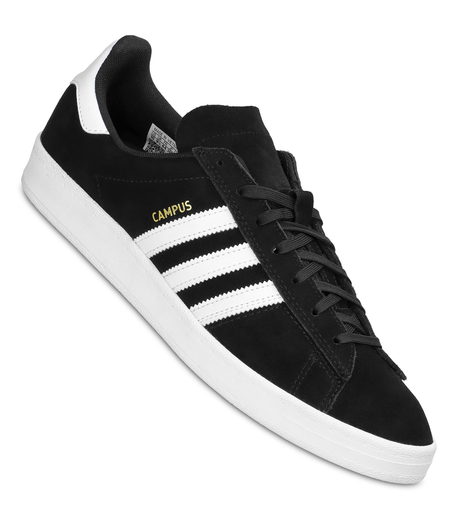 adidas Skateboarding Campus ADV Schuh core black white white Herren US 9