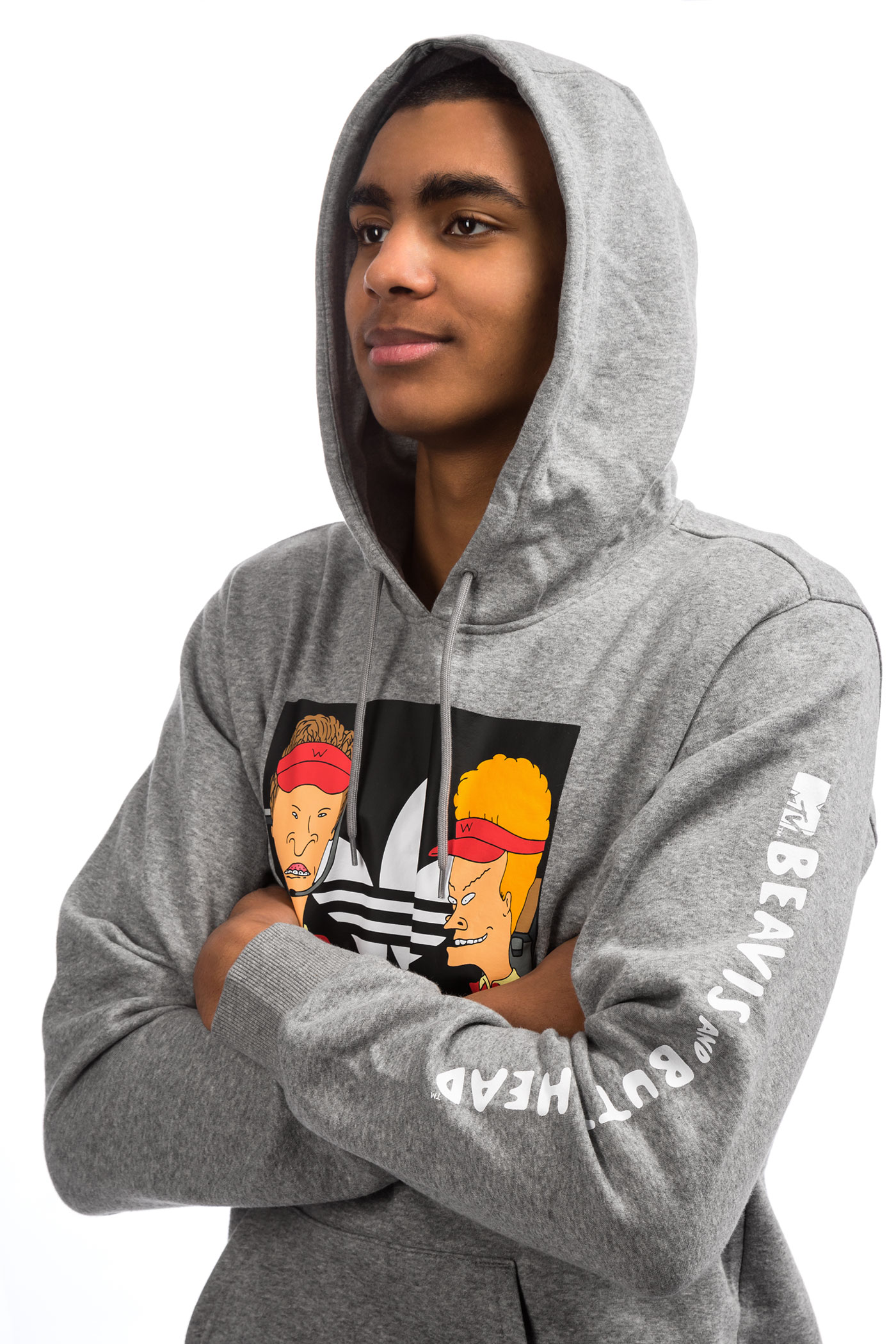 adidas x beavis and butthead grey hoodie