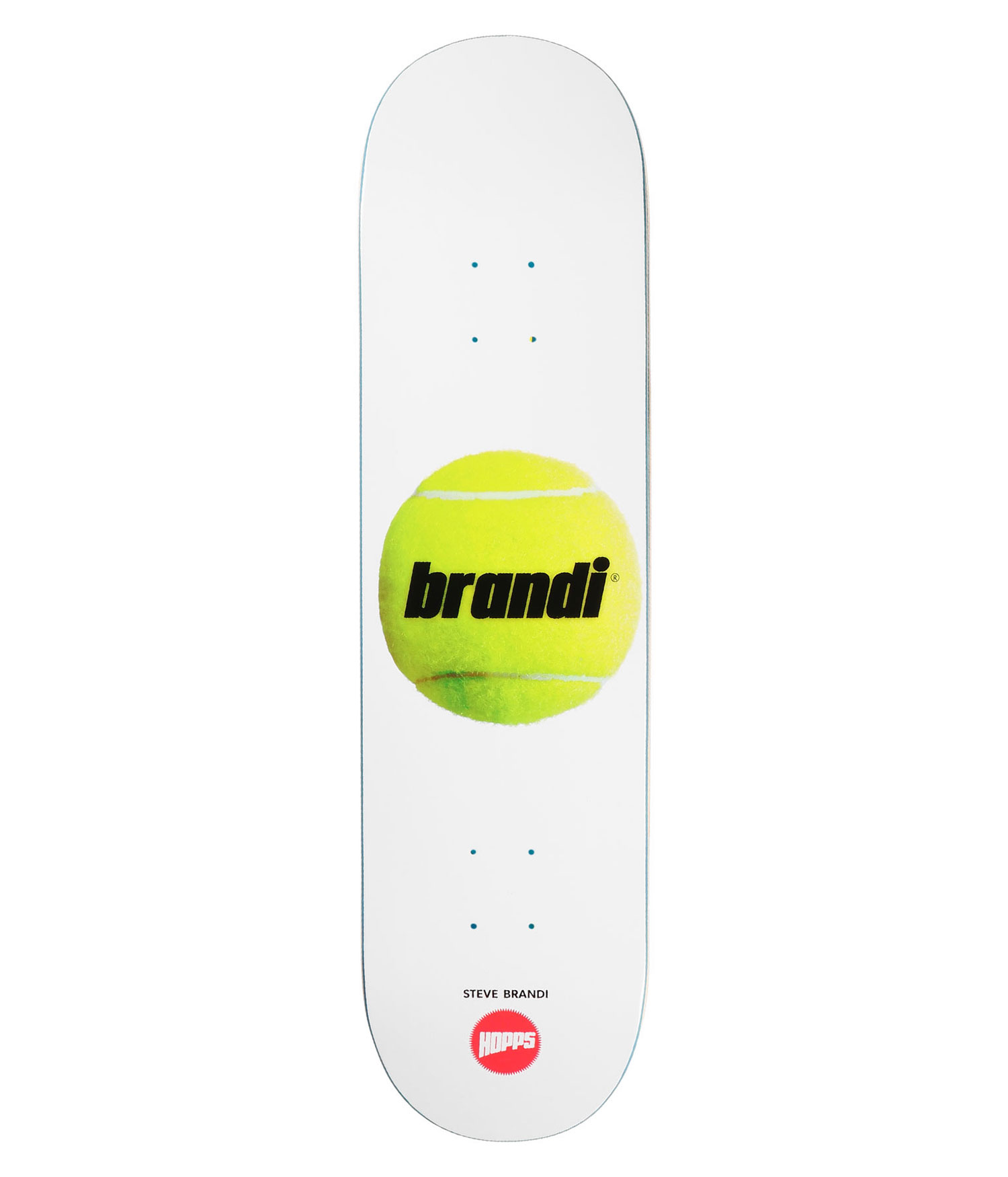 Hopps Brandi Tennis Ball 8.125" Skateboard Deck white