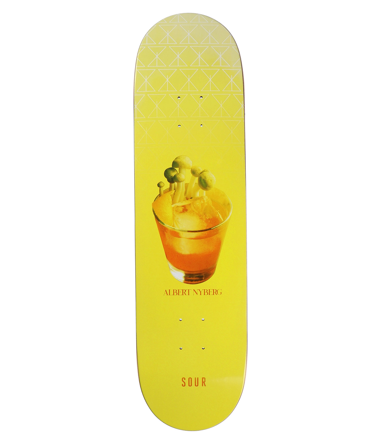 SOUR SOLUTION Nyberg Shroom Cocktail 8.25" Skateboard Deck yellow