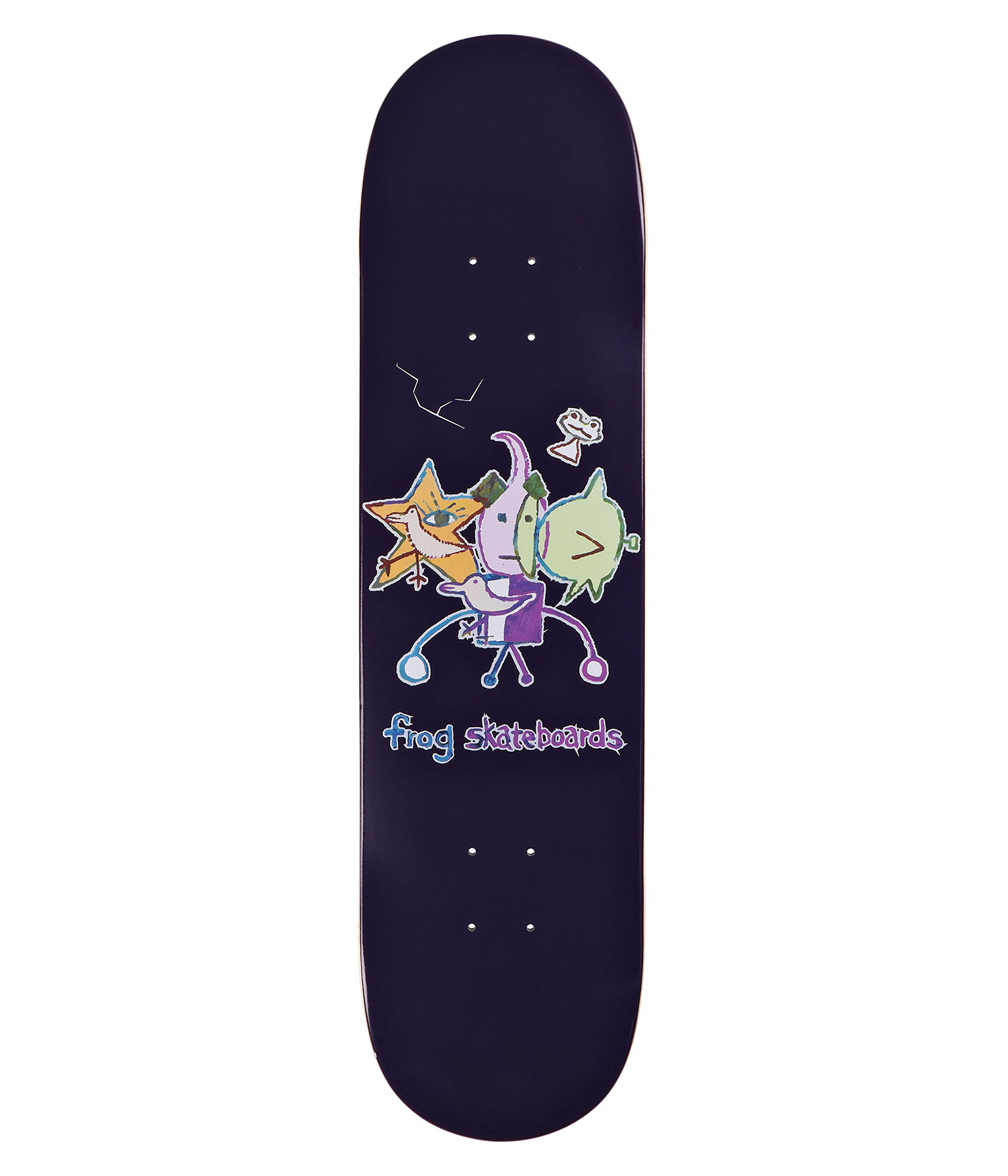 Frog Cracked (Robot Boy) 8" Skateboard Deck multi