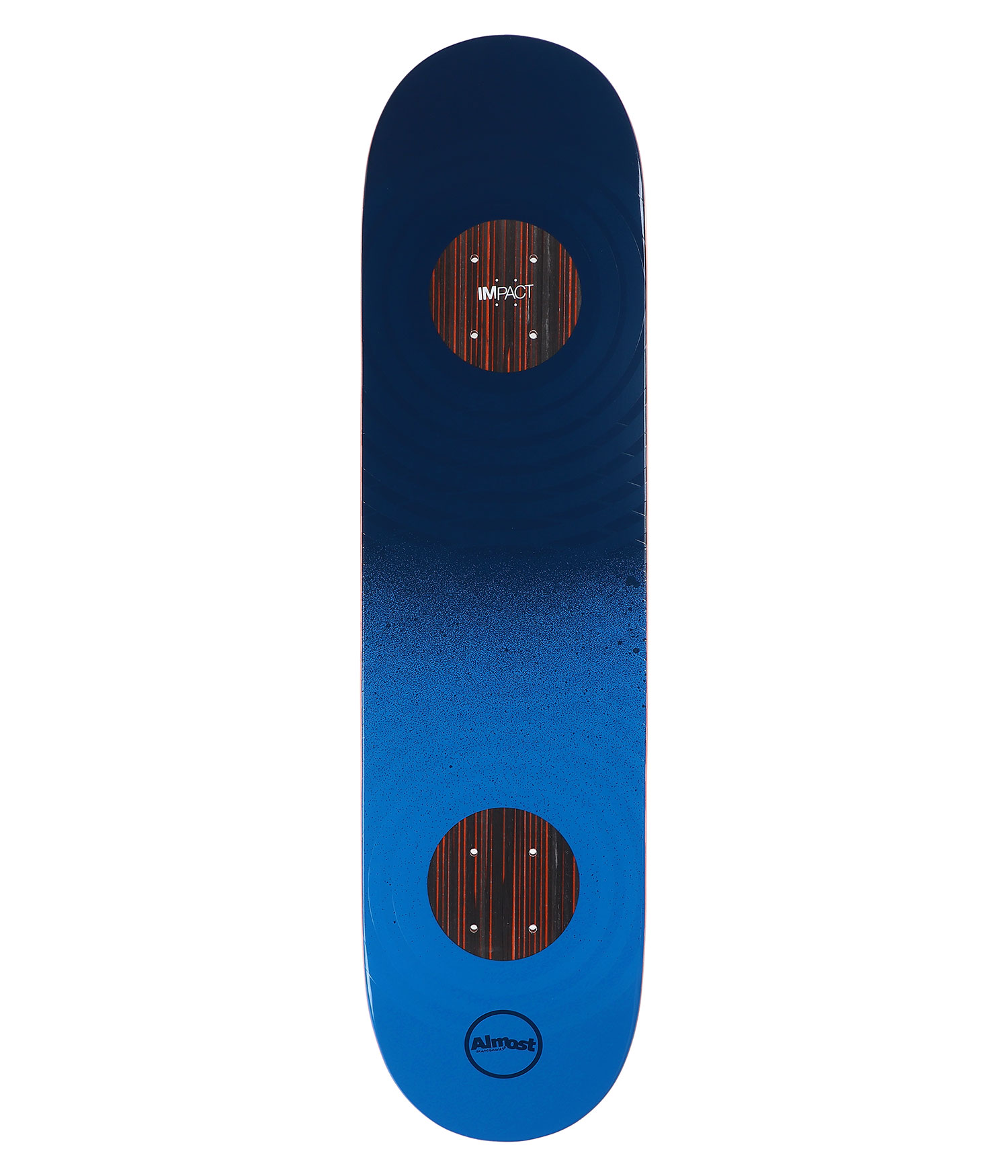 Almost Max Raised Rings Impact 8" Skateboard Deck blue