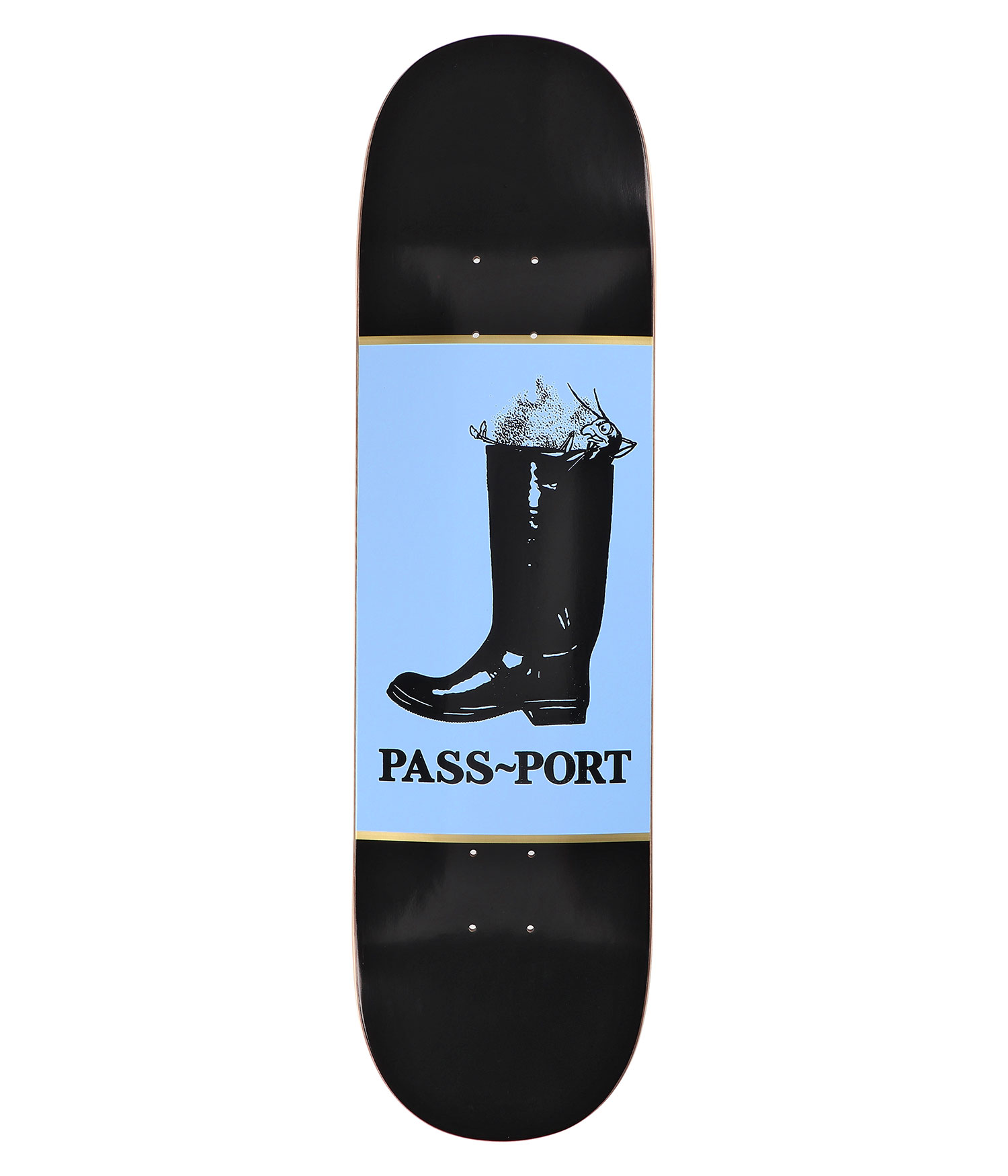 Passport Shoe Welly 8.5" Skateboard Deck black blue