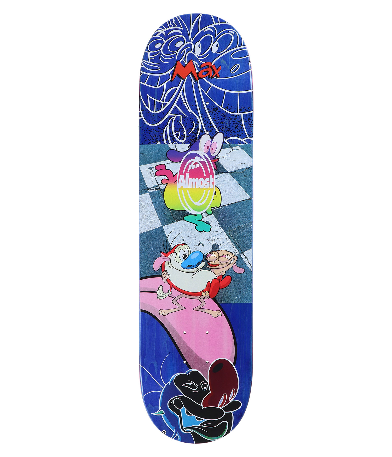 Almost Max Ren & Stimpy Mixed Up 8.25" Skateboard Deck multi