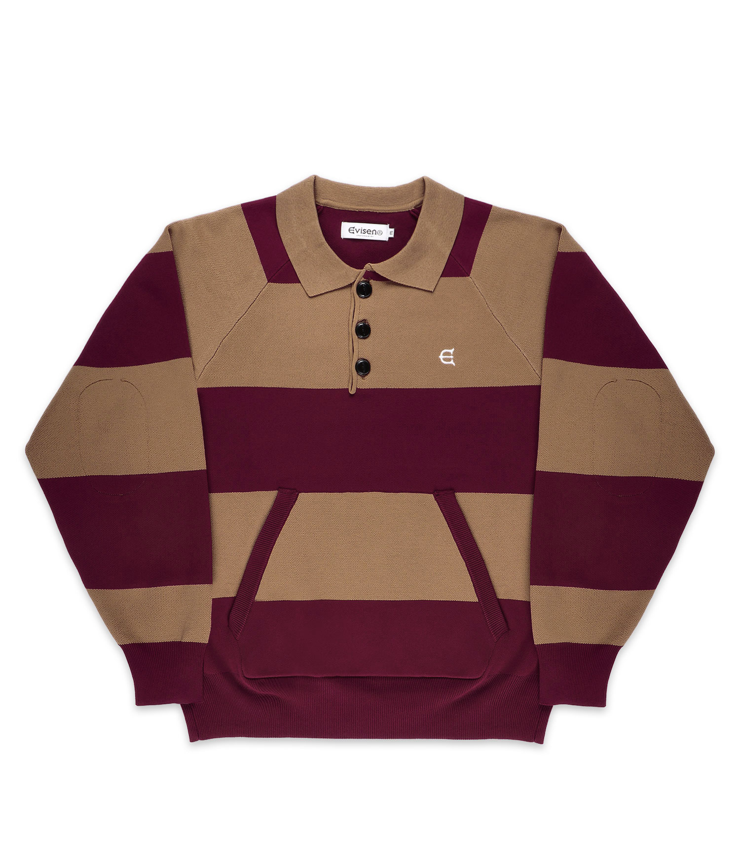 Evisen High Gauge Knit Rugby Sweatshirt burgundy Herren XL