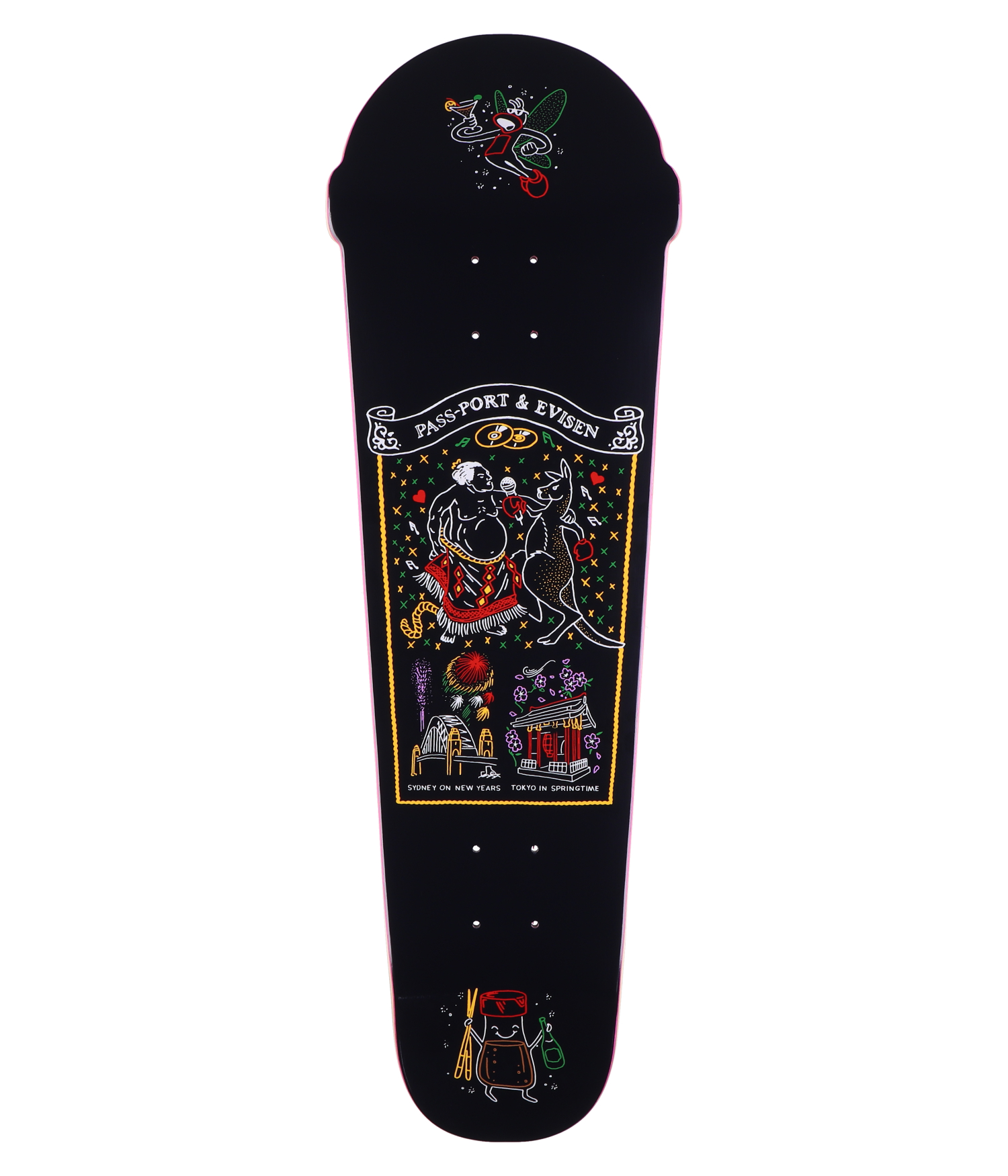 Evisen x Passport Up Where We Belong Shaped 10" Skateboard Deck multi
