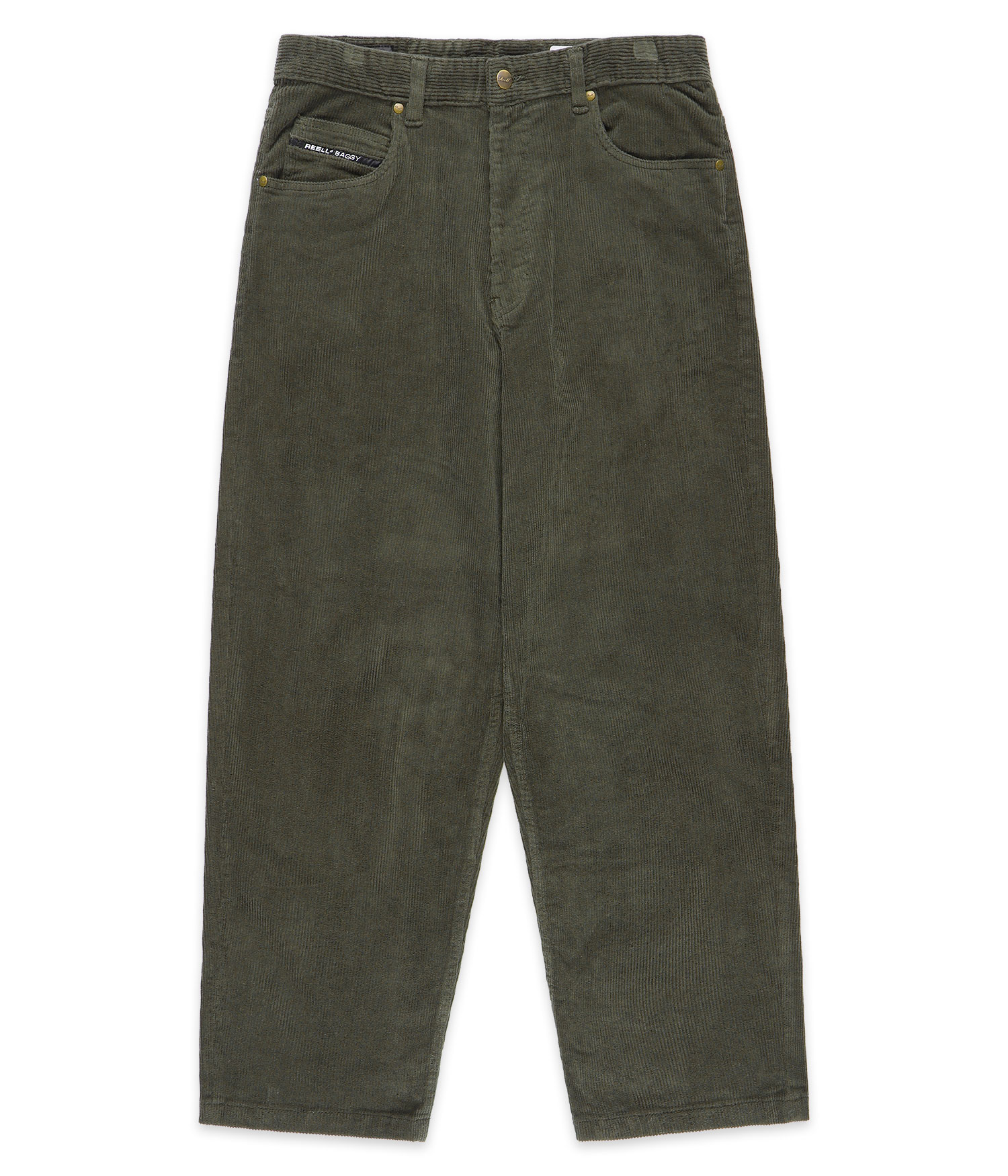 REELL Baggy Jeans dark green cord Herren W32 L32