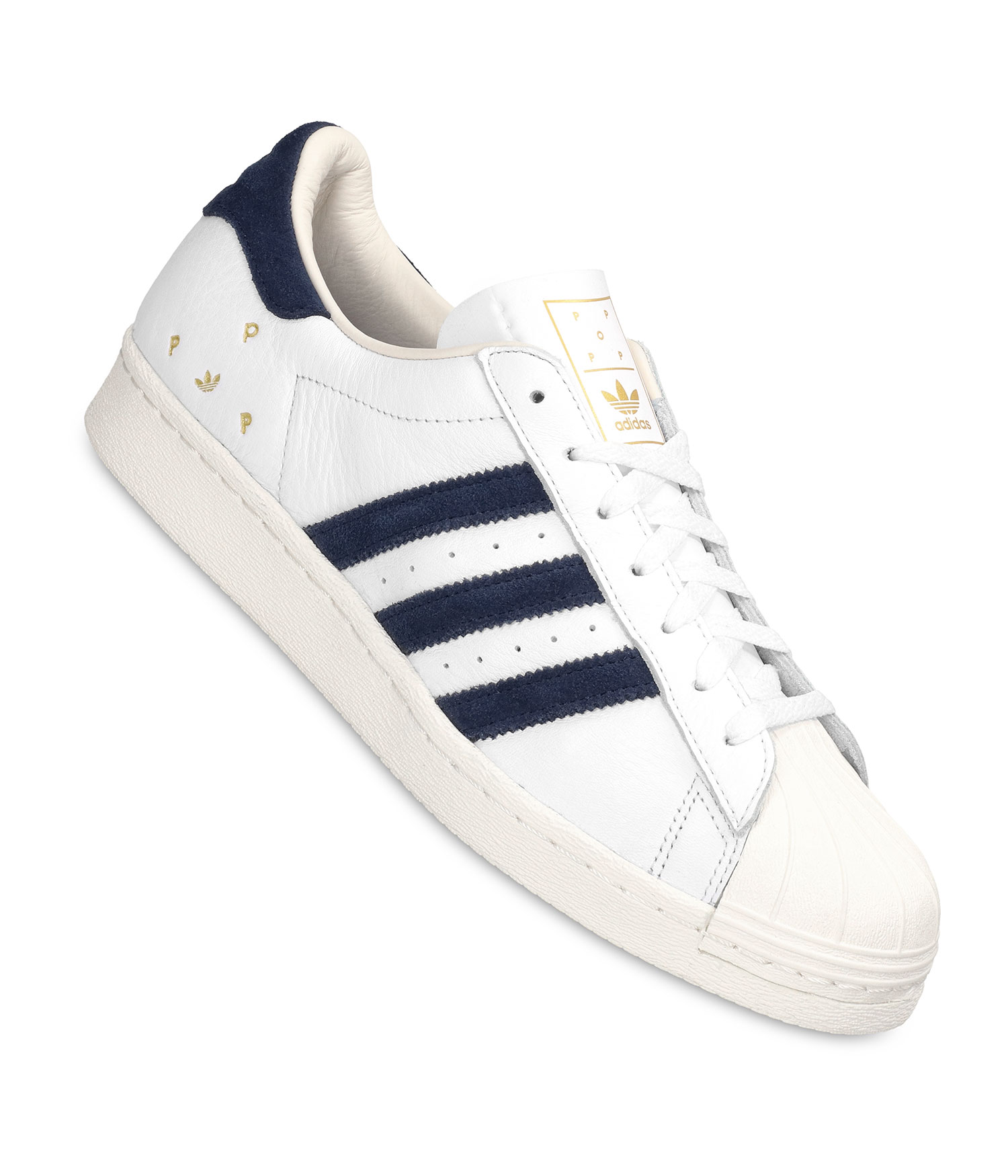 adidas x Pop Trading Company Superstar ADV Schuh white collegiate navy Herren US 4.5