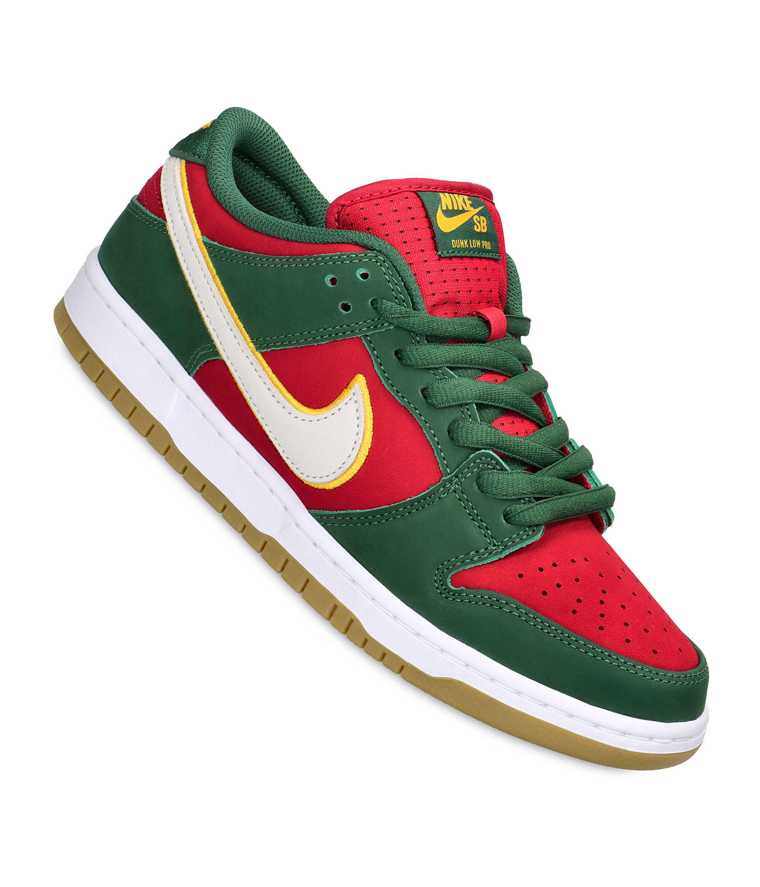 Nike SB Dunk Low Pro Premium Schuh fir white university gold US 9.5