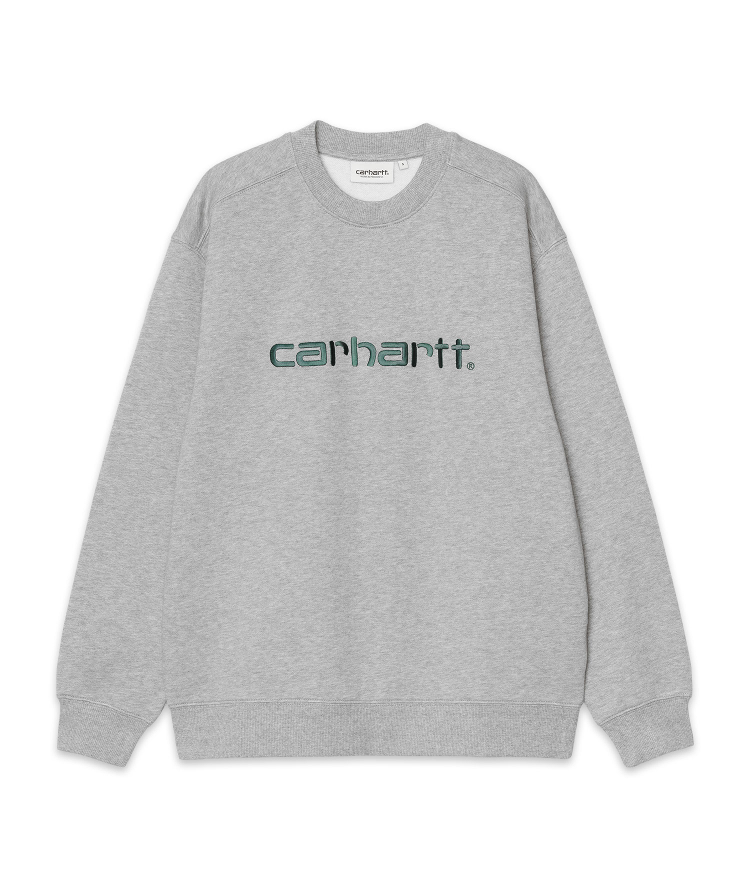 Carhartt WIP W' Basic Sweatshirt grey heather dark fir Damen S