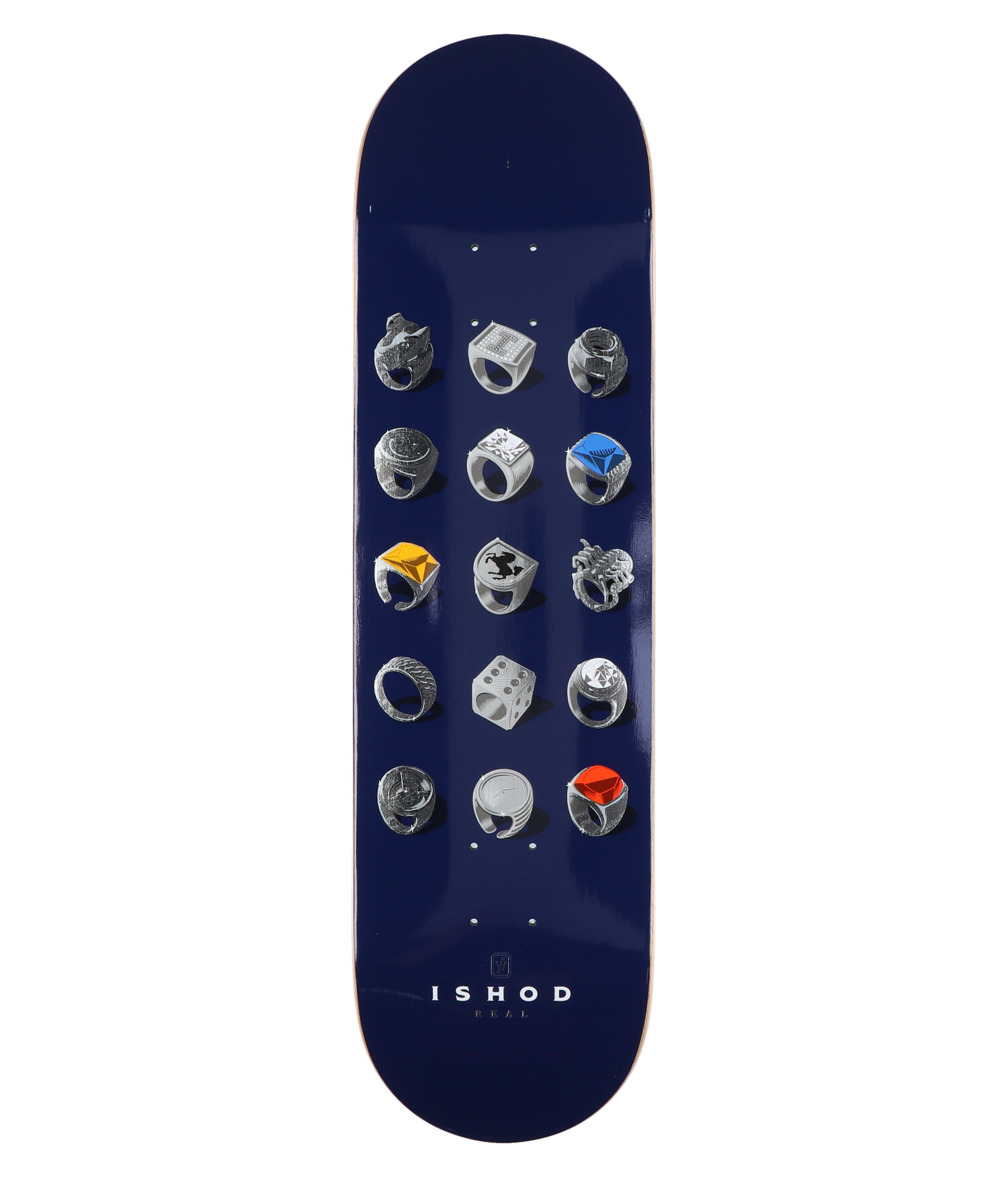 Real Ishod Jeweler Twin Tail 8.5" Skateboard Deck navy blue