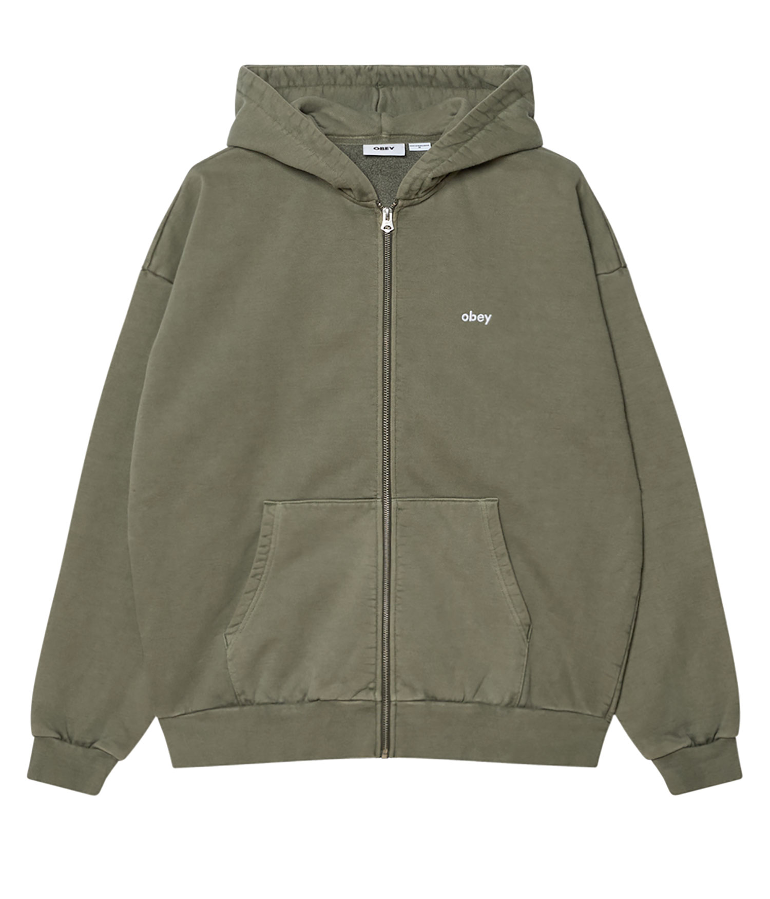 Obey Lowercase Pigment Zip-Hoodie pigment deep lichen green Herren S