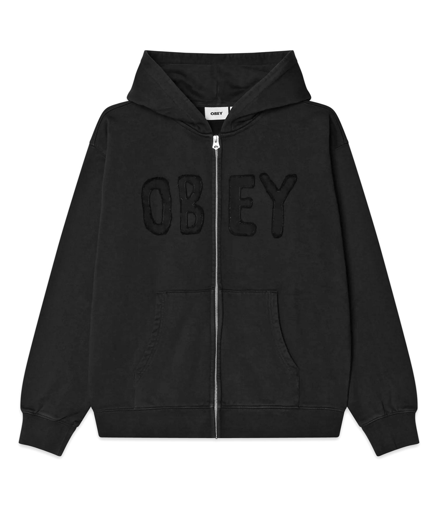 Obey Hybrid Faded Zip-Hoodie digital black faded wash Herren XL