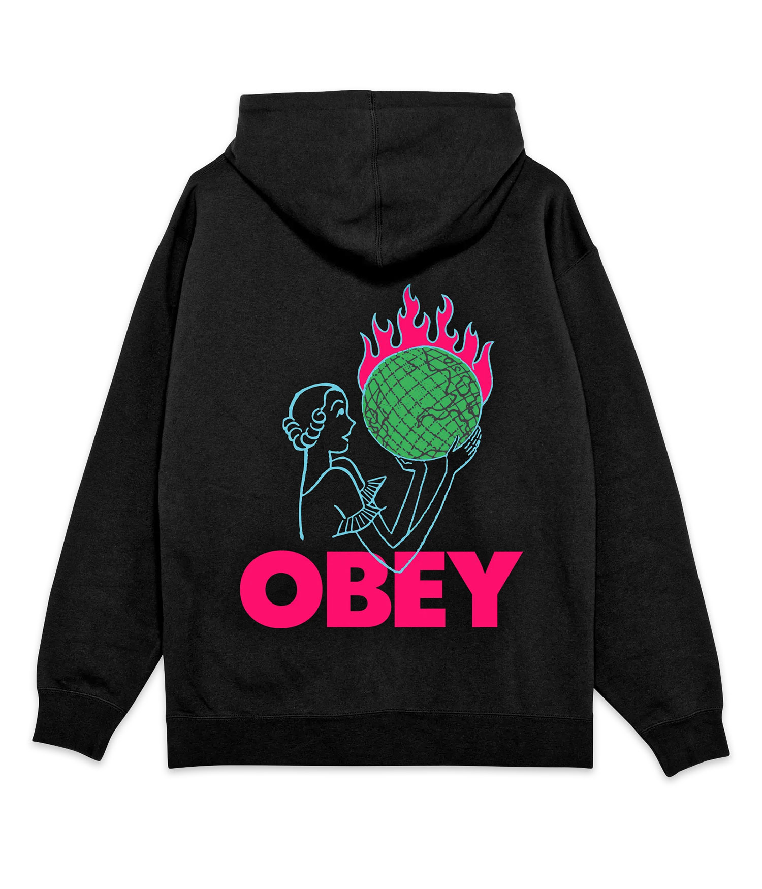 Obey World In Flames Hoodie black Herren S