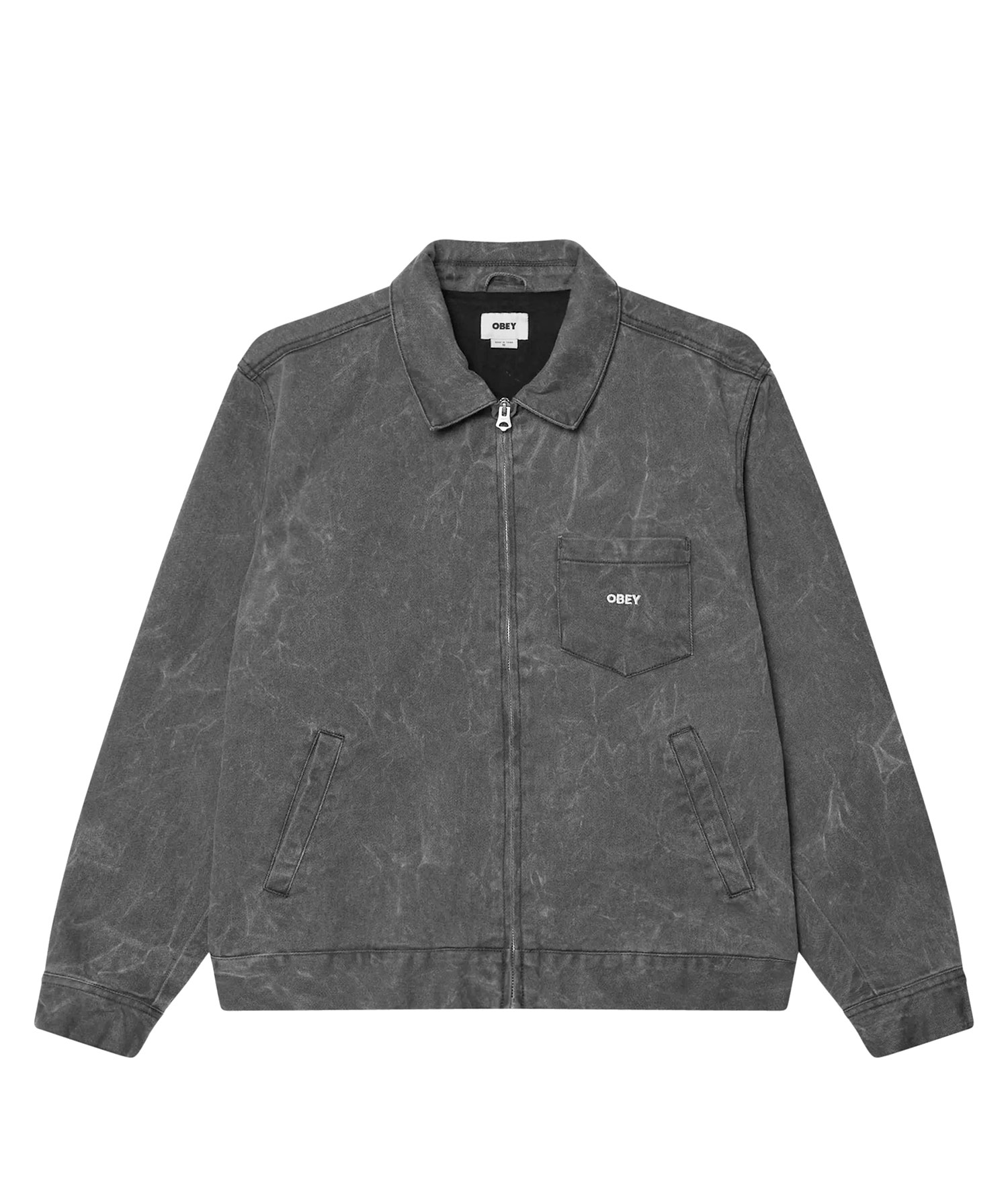 Obey Workman Jacke black wrinkle wash Herren XL