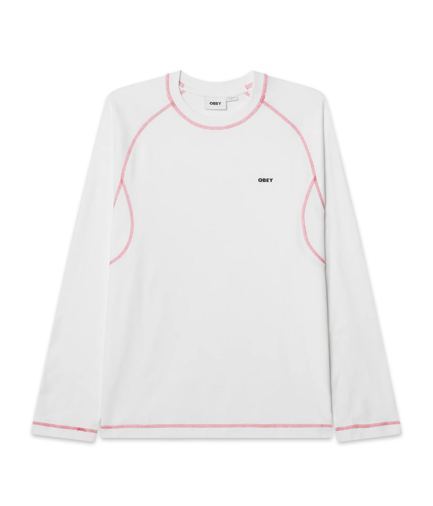 Obey Aaron Contrast Stitch Longsleeve white multi Herren L
