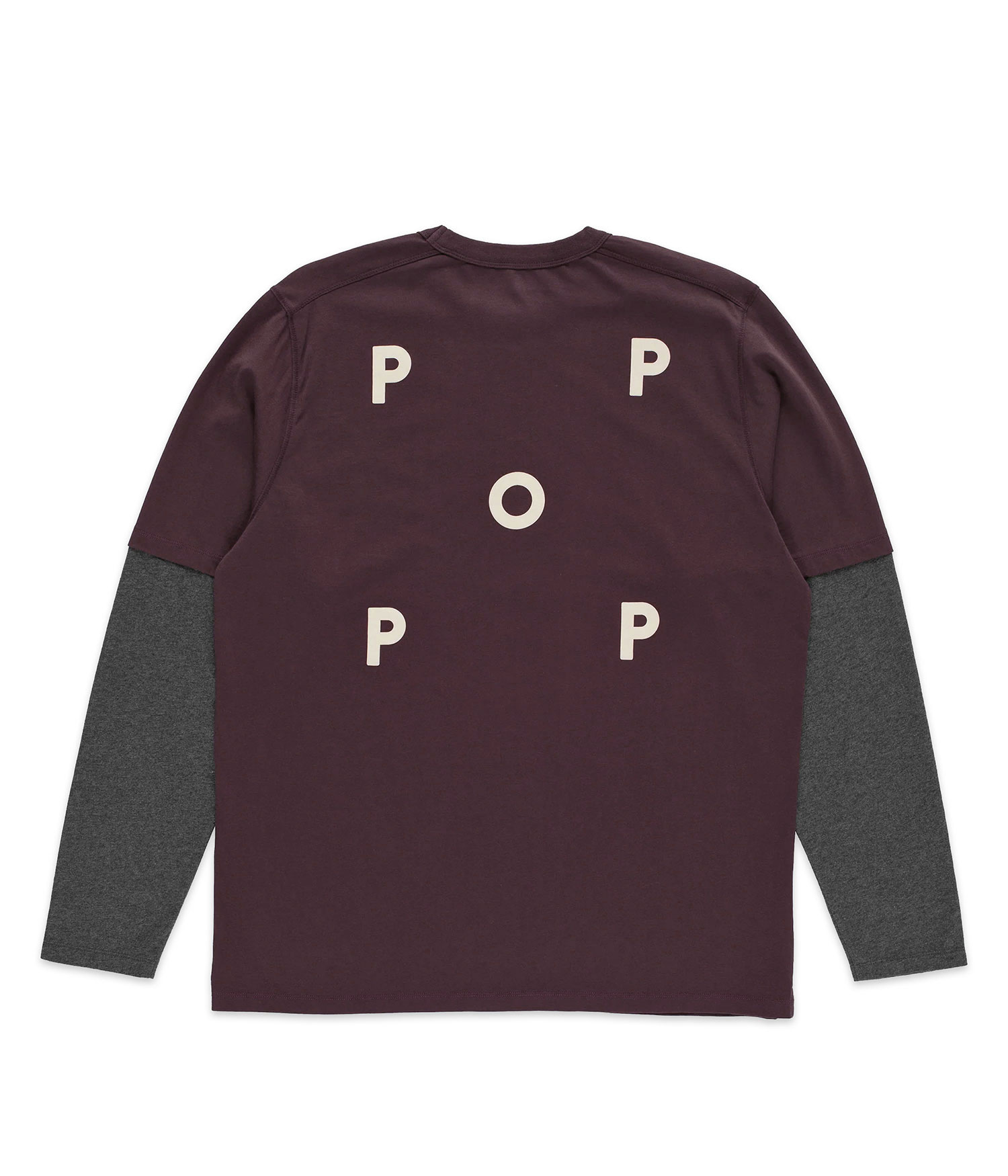 Pop Trading Company Logo Longsleeve fudge charcoal heather Herren L