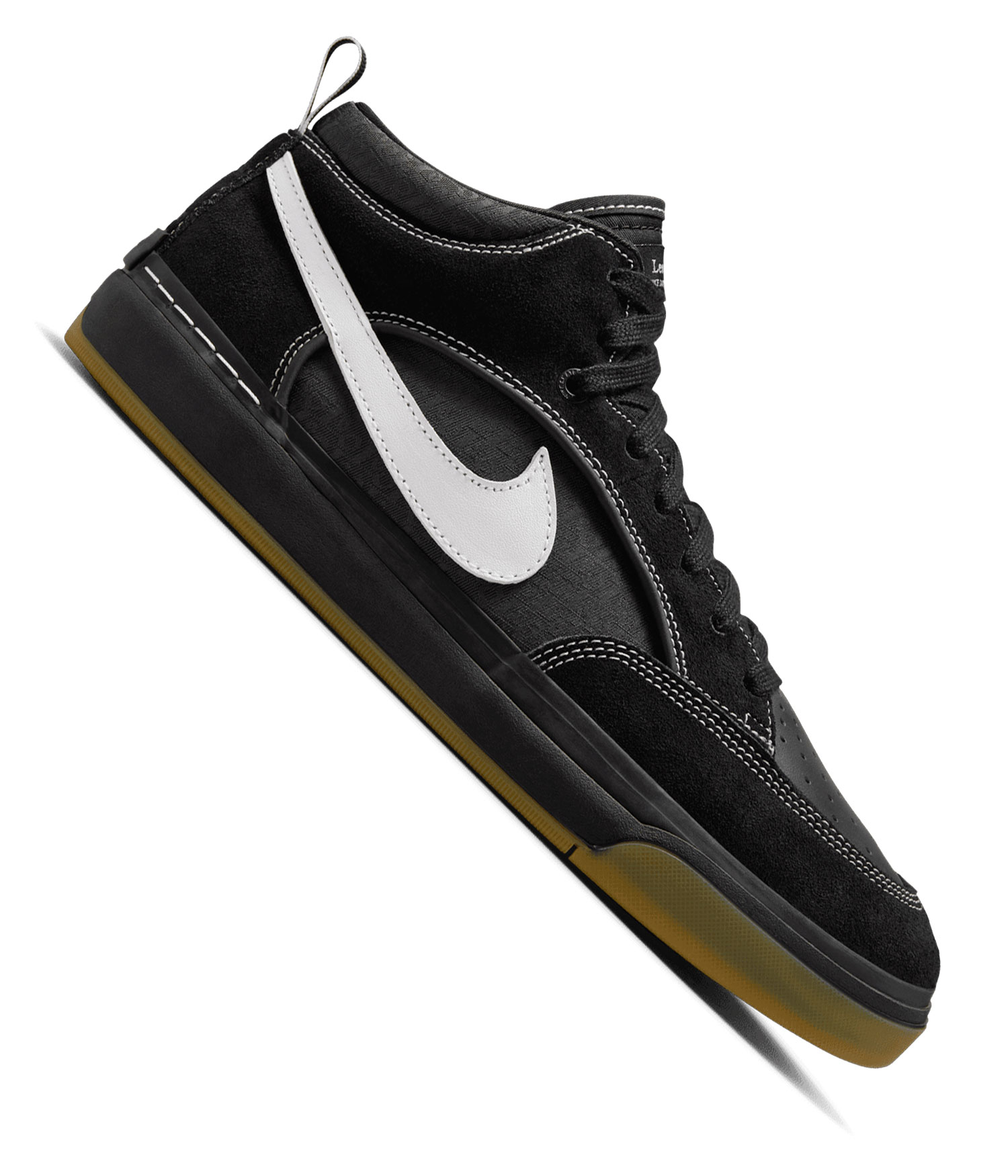 Nike SB React Leo Schuh black white black gum light brow Herren US 7