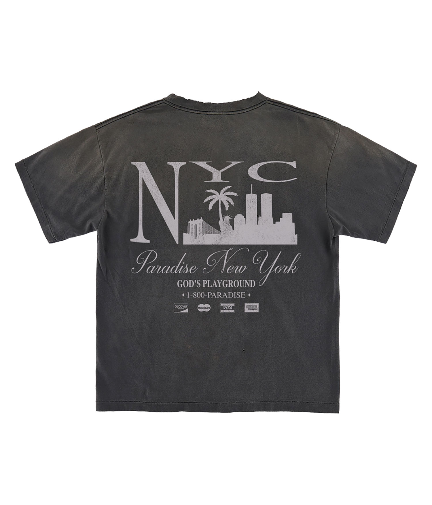 Paradise NYC God's Playground T-Shirt vintage black Herren S