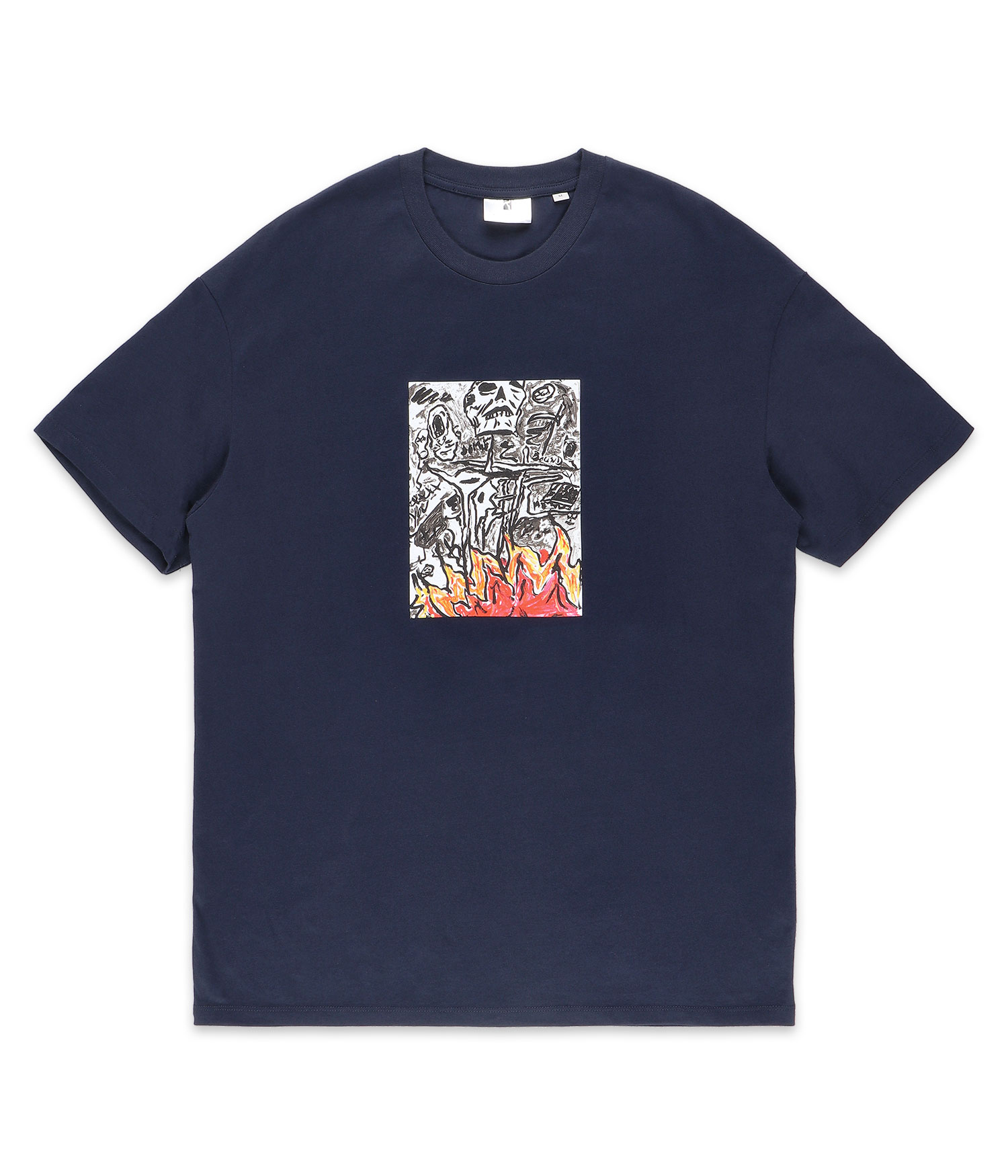 Poetic Collective Burning Skull T-Shirt navy Herren S