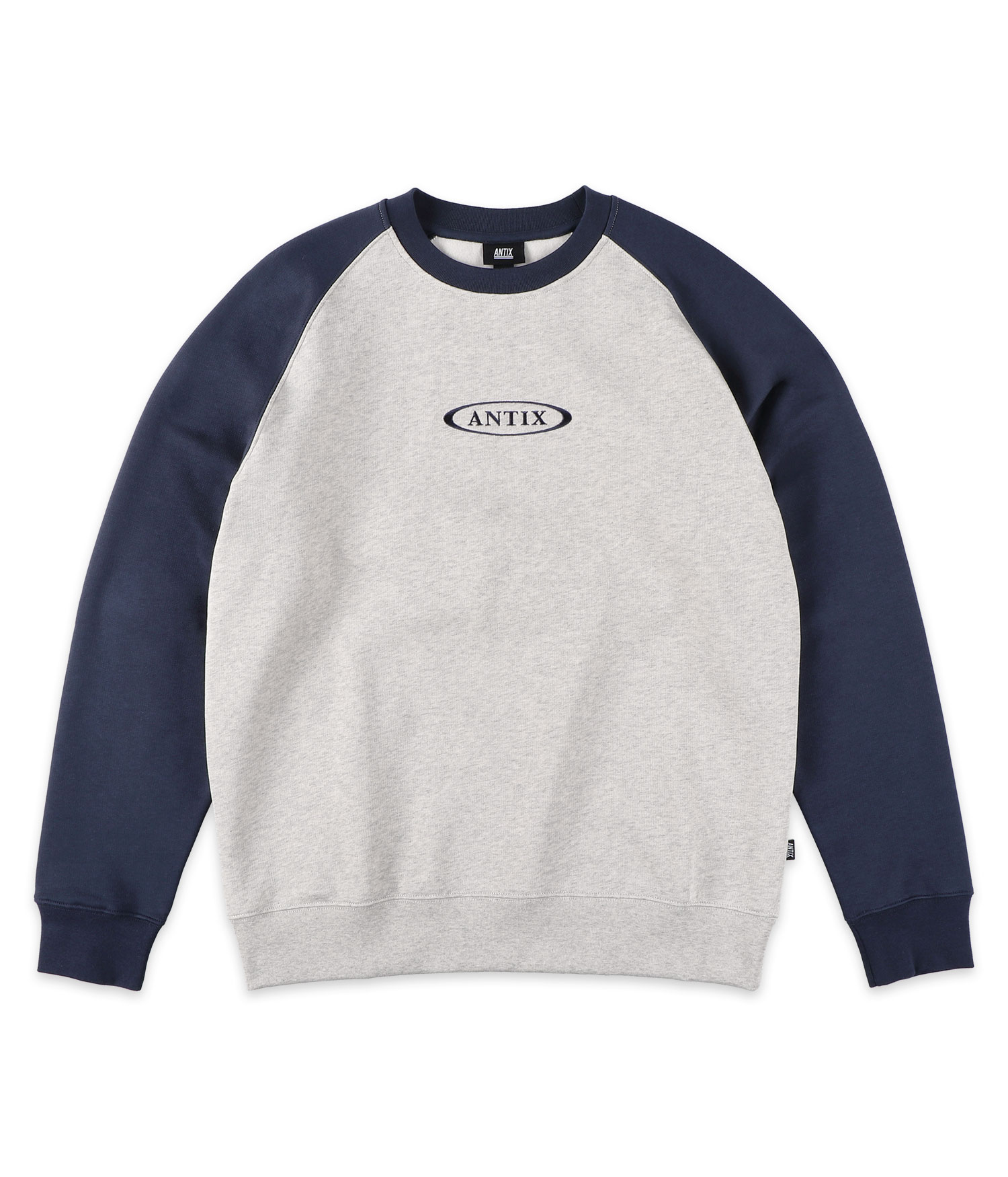 Antix Simplex Raglan Organic Sweatshirt heather grey navy Herren S