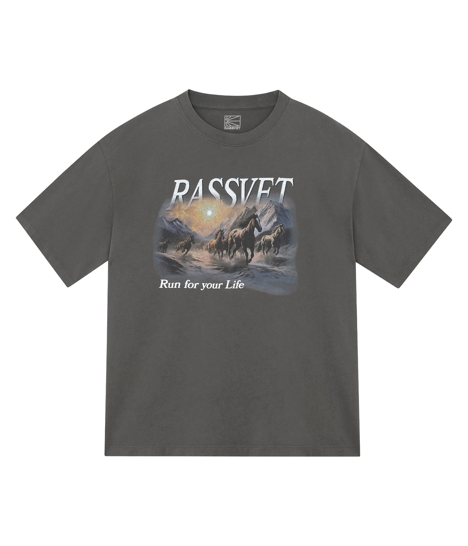RASSVET | PACCBET Horses Knit T-Shirt black Herren M