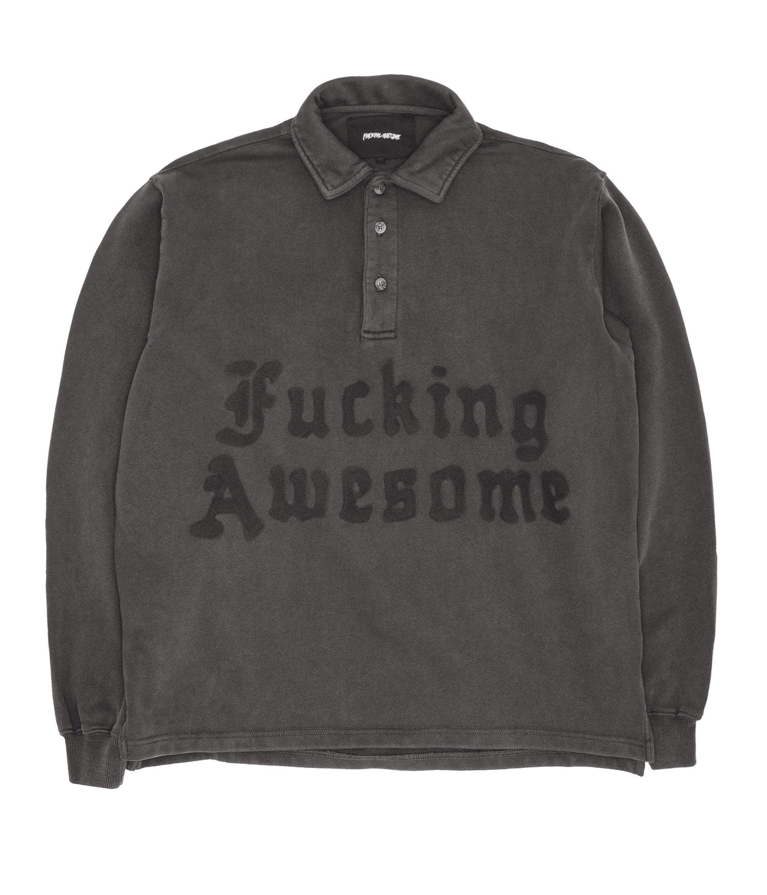 Fucking Awesome Blackletter Rugby Longsleeve dark grey Herren S