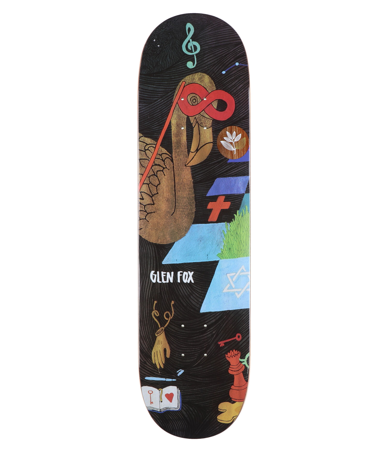 Magenta Fox Zoo 8.25" Skateboard Deck multi