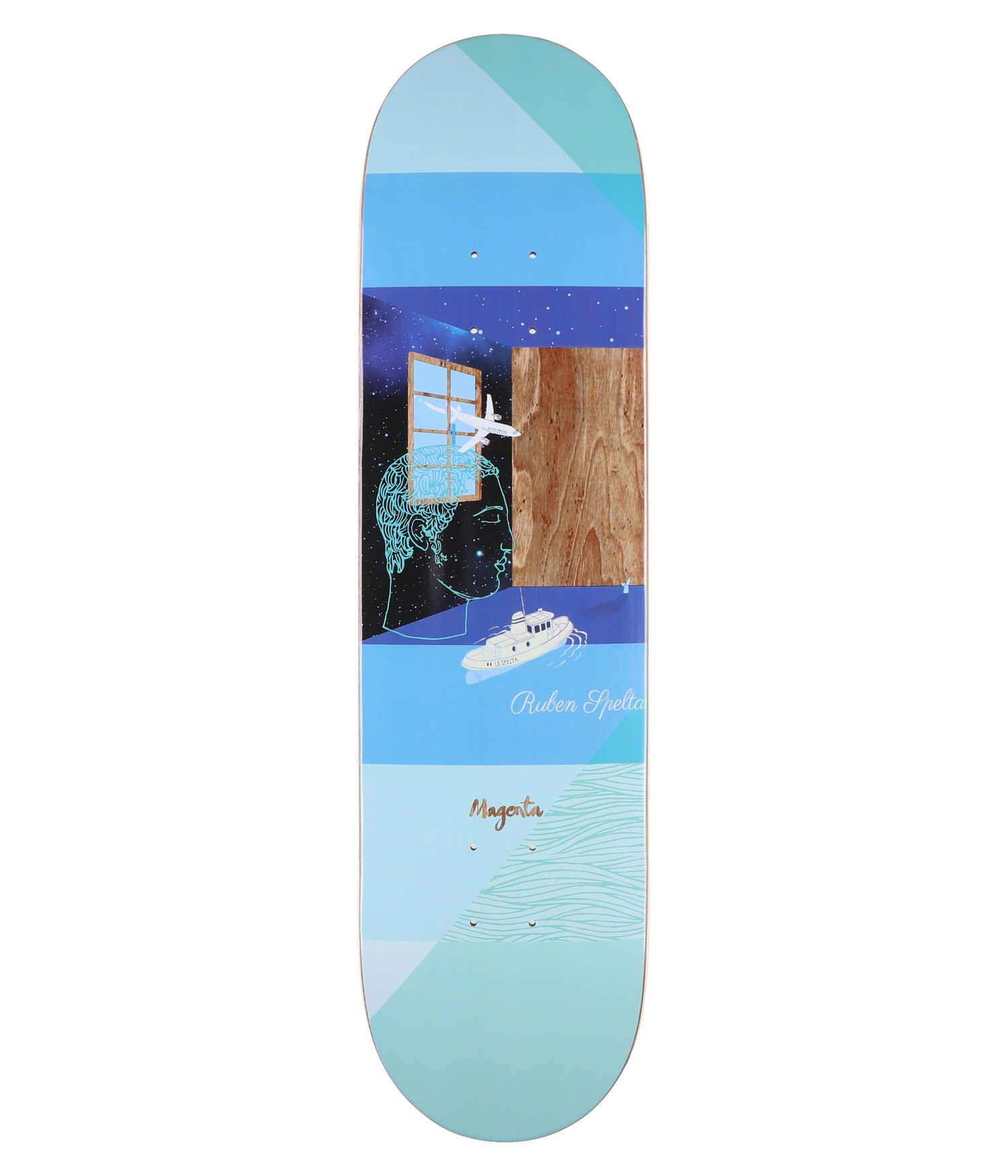 Magenta Spelta Sleeping 8.125" Skateboard Deck multi