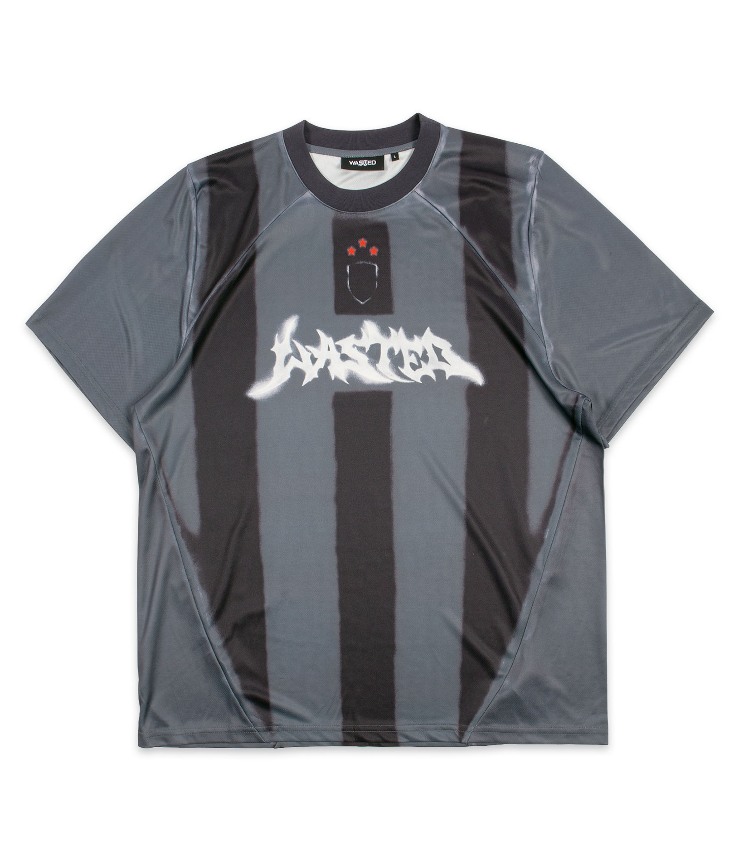 Wasted Paris Spray Football Jersey T-Shirt black stone grey Herren XL