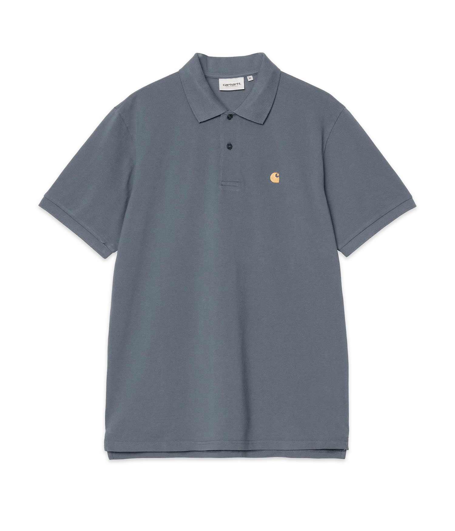 Carhartt WIP Chase Pique Polo-Shirt cozy blue gold Herren S