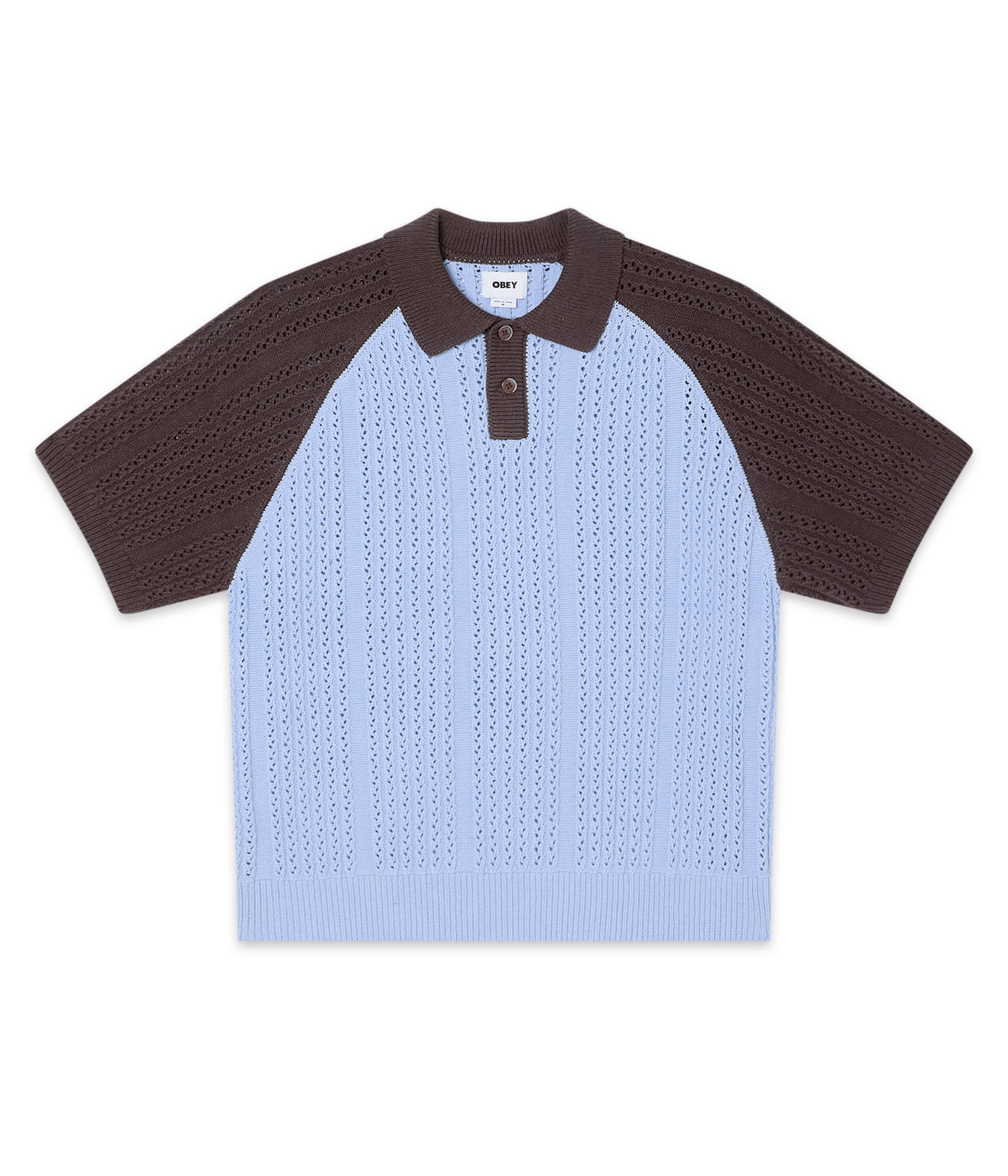 Obey Abel Polo Sweatshirt skyway multi Herren XL