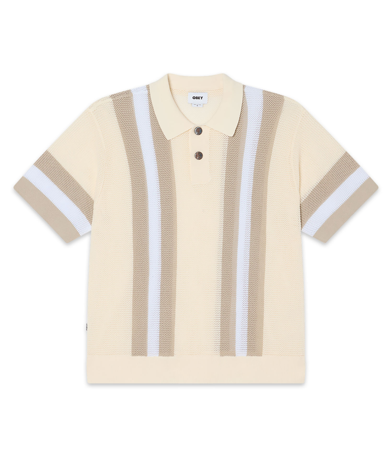 Obey Seth Polo-Shirt unbleached multi Herren M