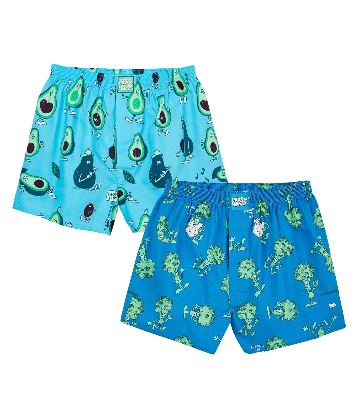 Lousy Livin Avocado & Broccoli Boxershorts healthy blue