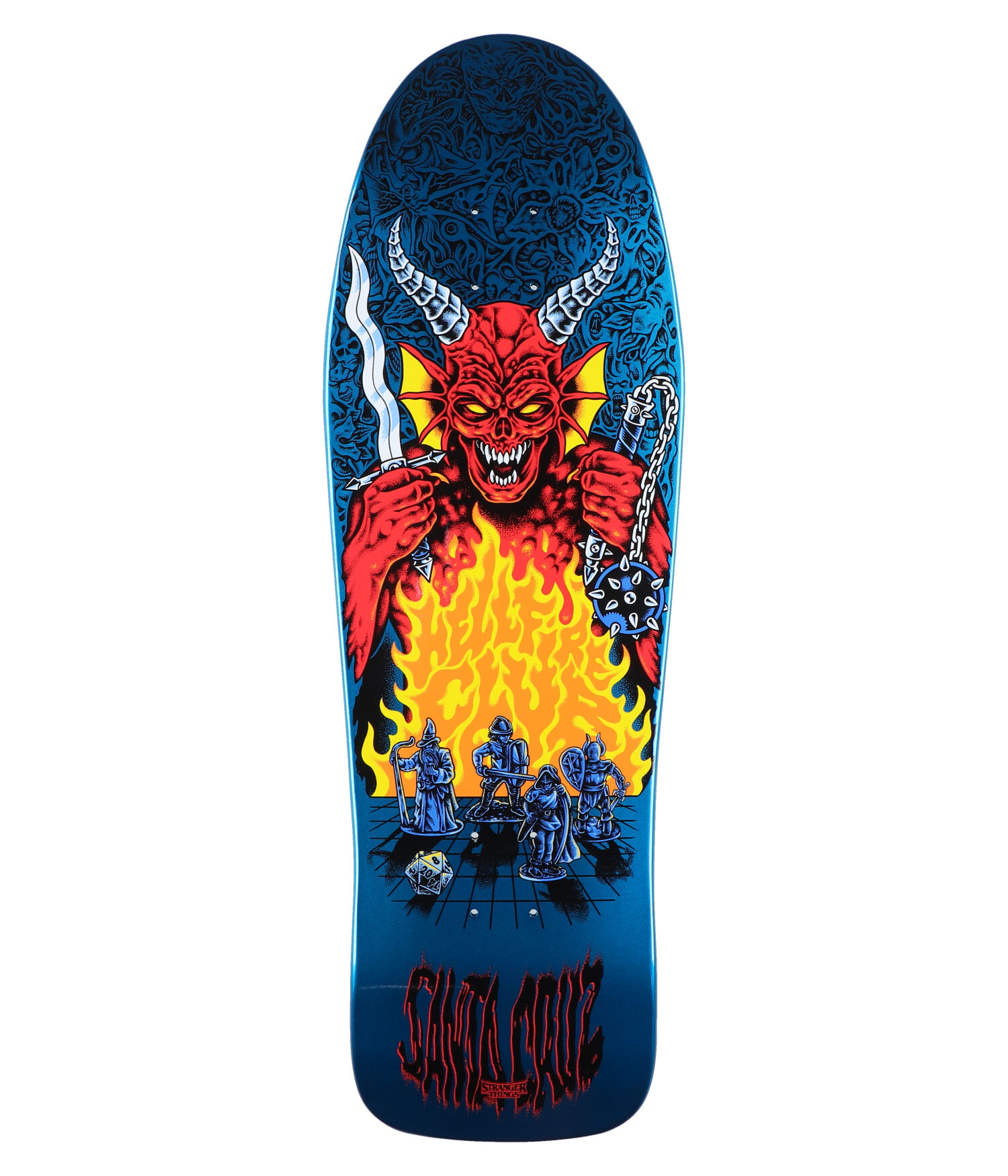 Santa Cruz x Stranger Things Knox Hellfire Pit 10.07" Skateboard Deck blue