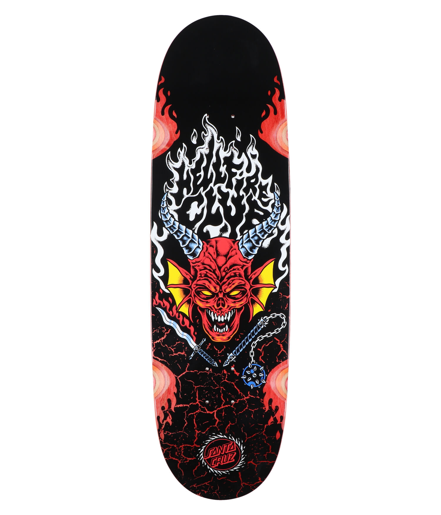 Santa Cruz x Stranger Things Hellfire Club Flames 9" Skateboard Deck multi