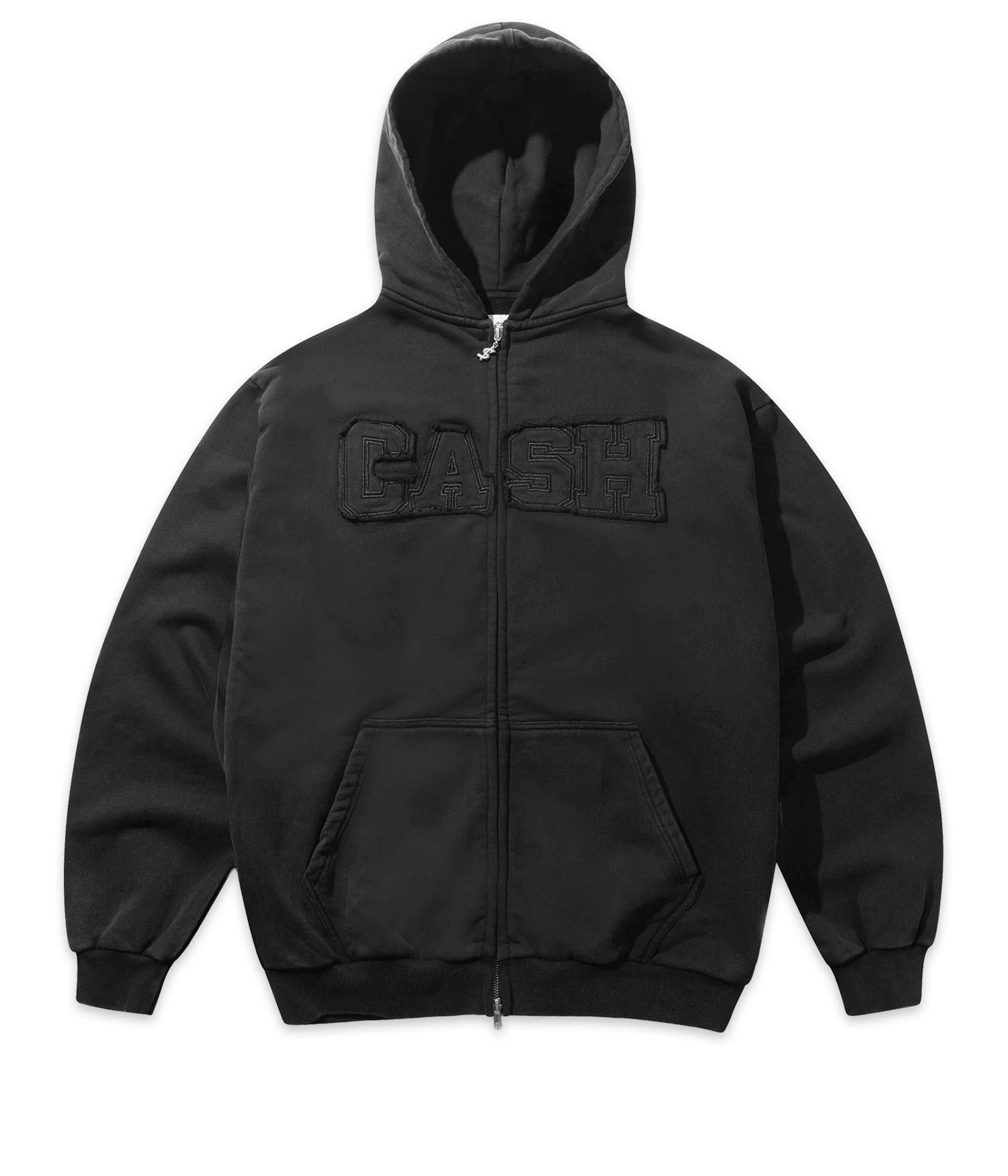 Cash Only Campus Zip-Hoodie washed black Herren S