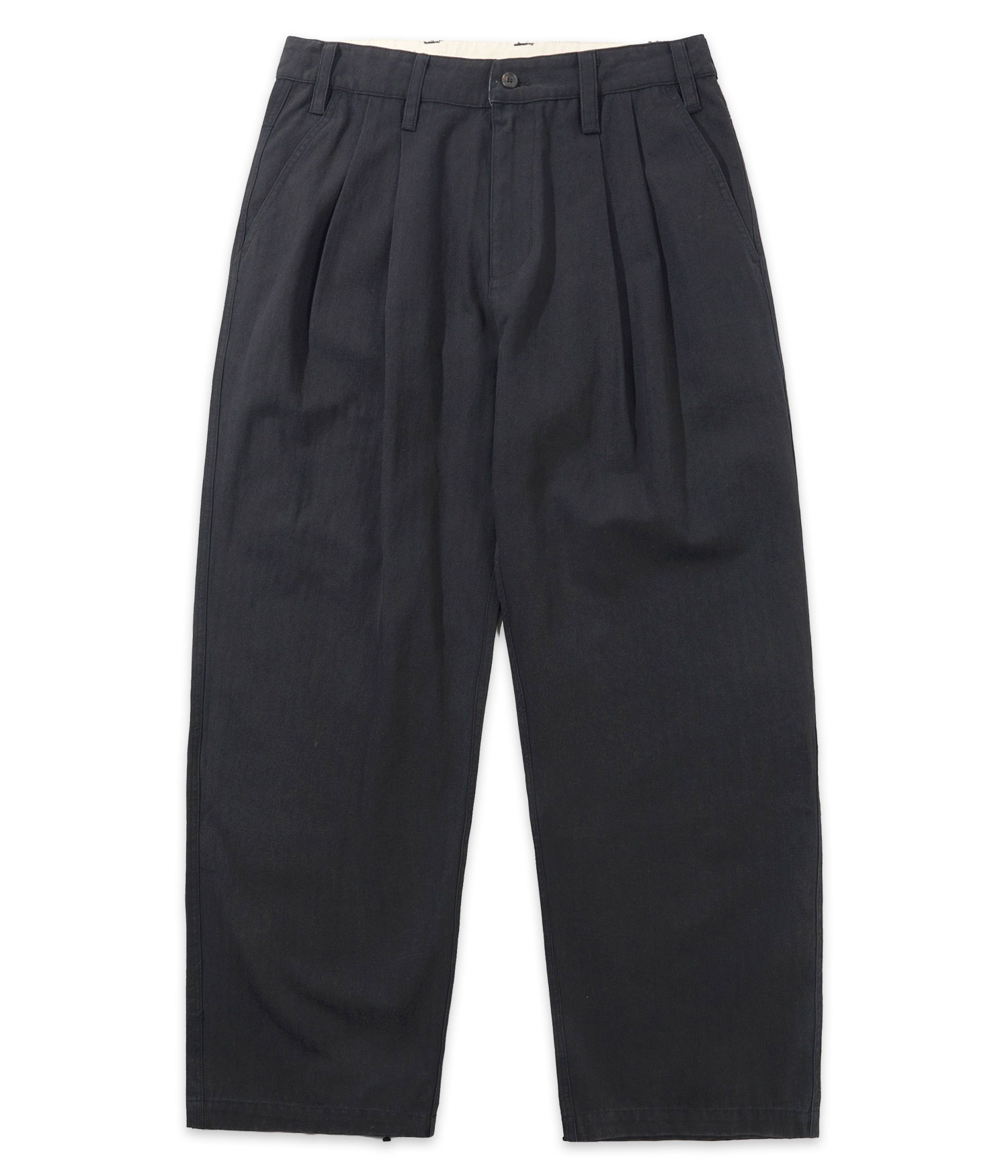 Butter Goods Pleated Hose washed black Herren W28