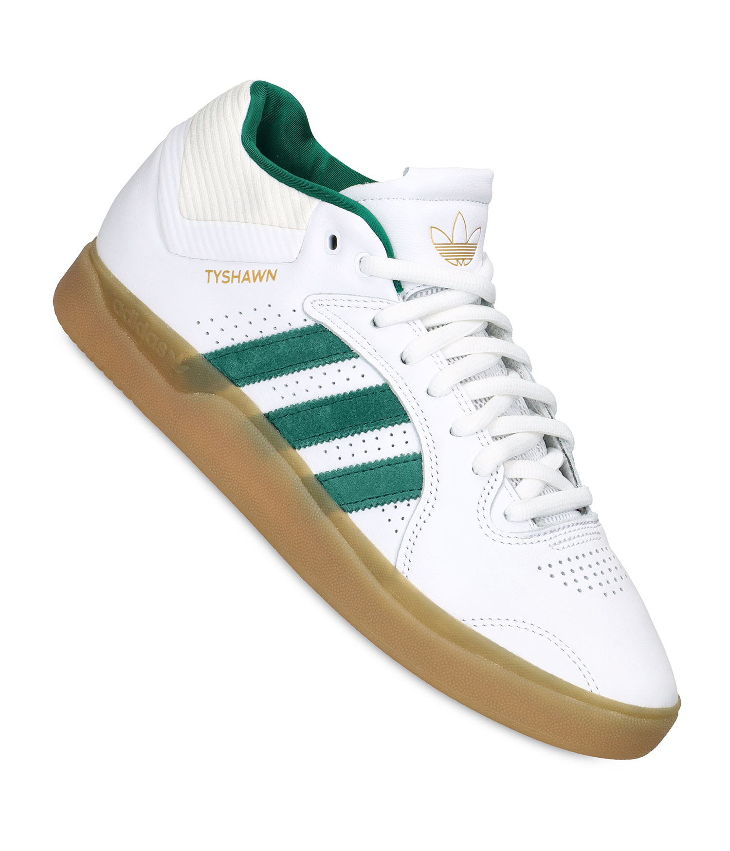 adidas Skateboarding Tyshawn Schuh white collegiate green gum Herren US 10.5