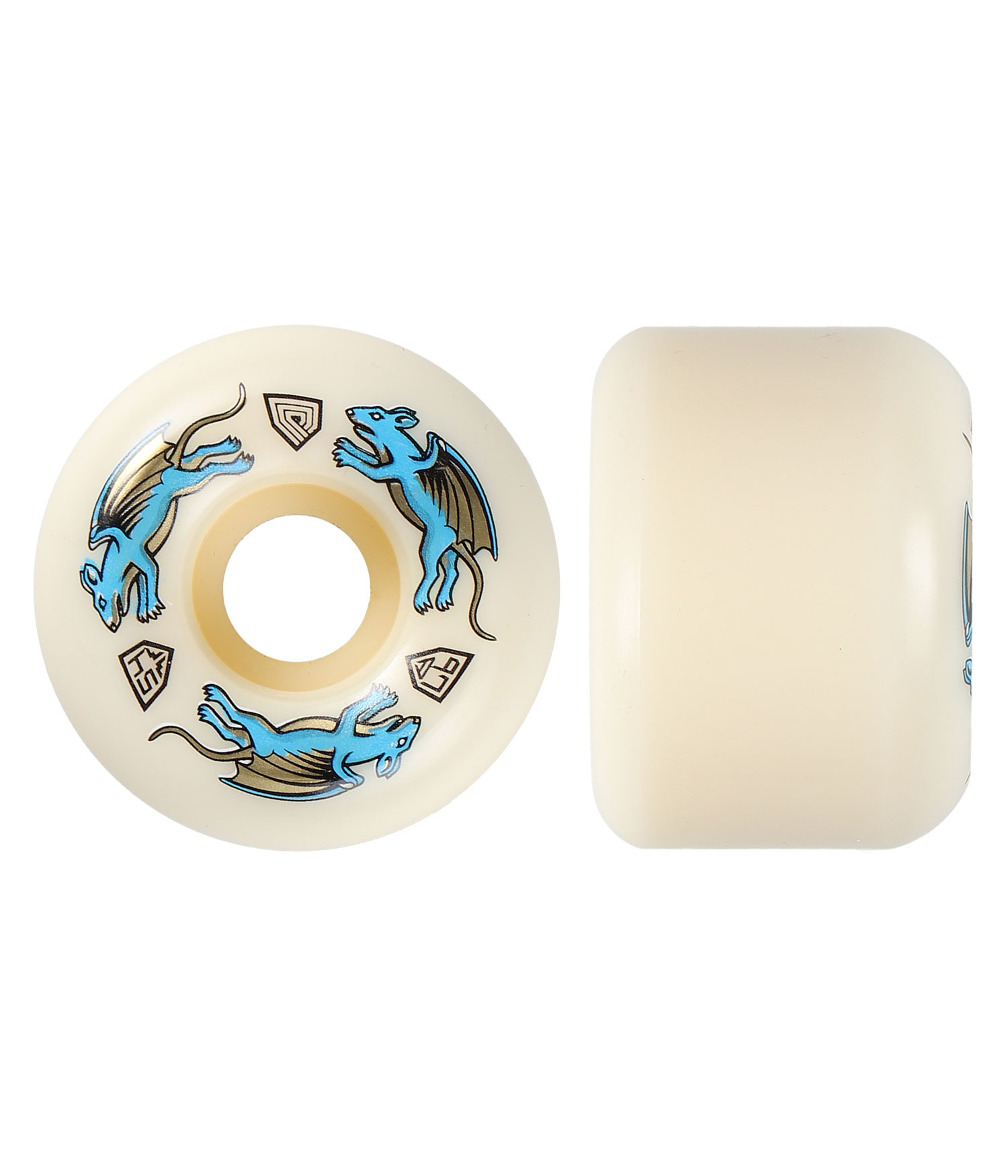 Powell-Peralta Dragons Nano Rat AA2 Asymmetrical Wide Ride Rollen offwhite