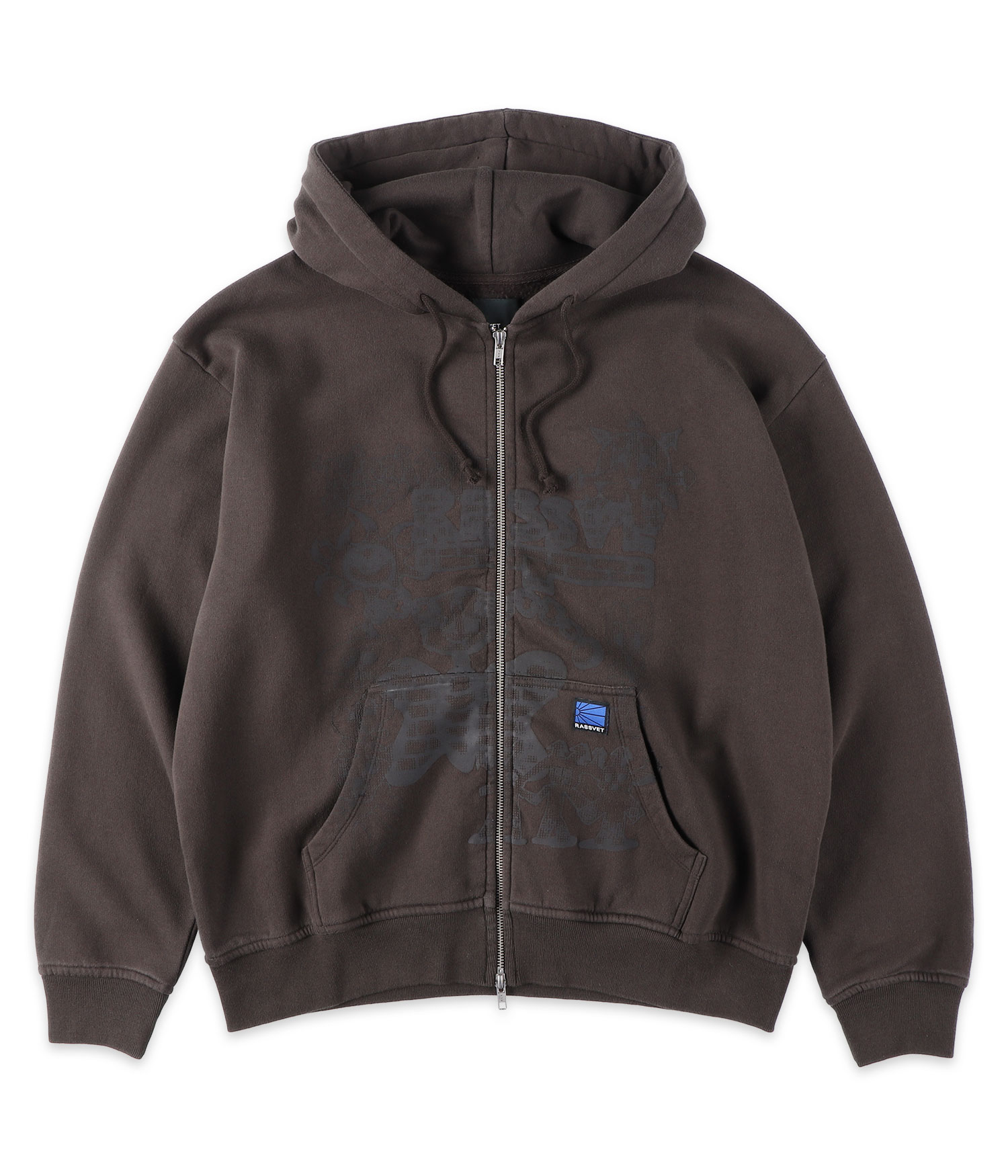 RASSVET | PACCBET Collage Knit Zip-Hoodie brown Herren L