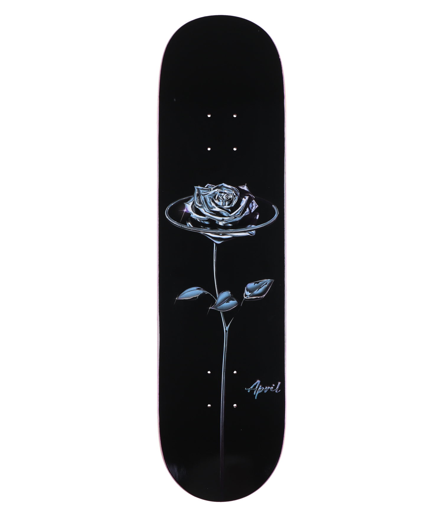 April Chrome Rose 8.125" Skateboard Deck black