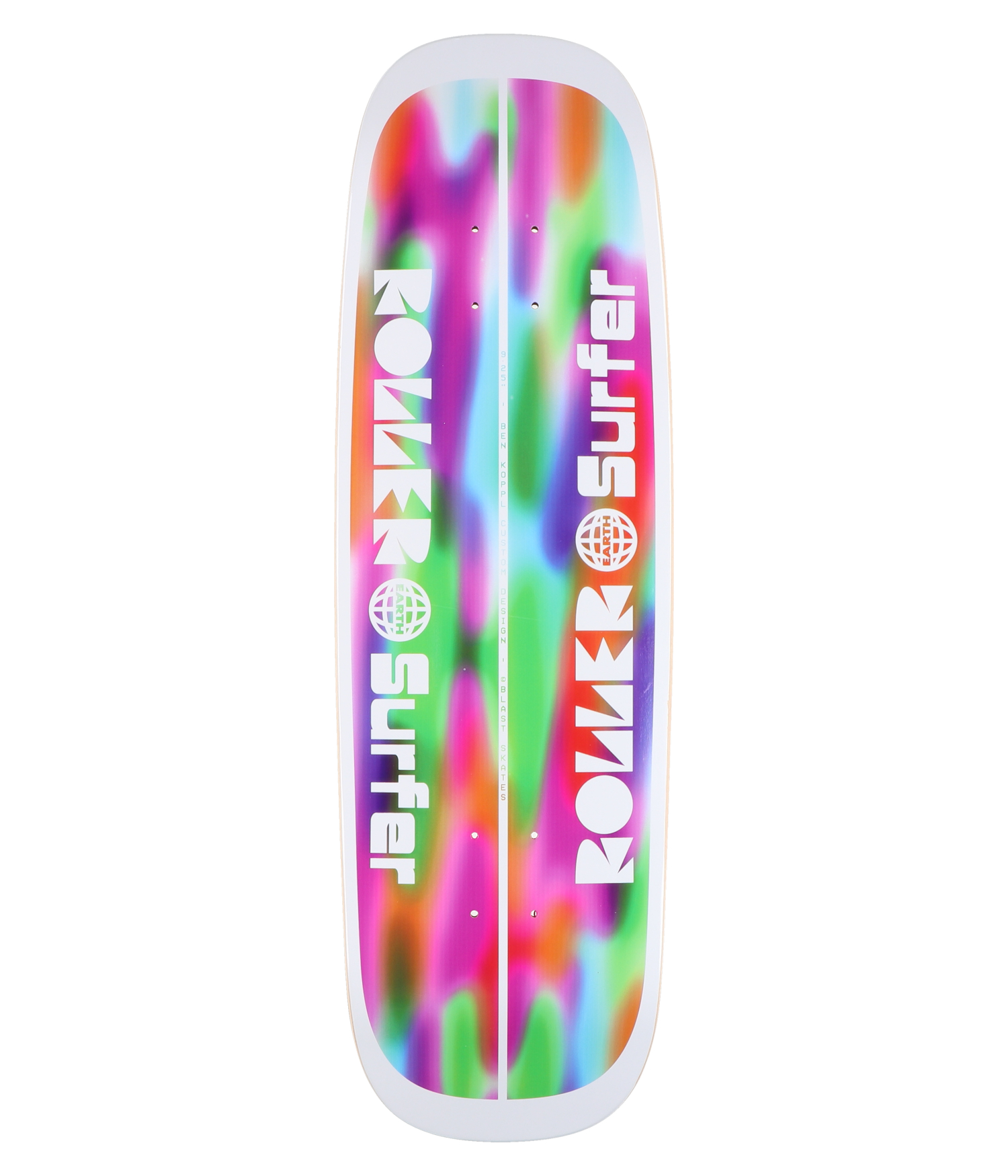 Blast Skates Koppl Roller Earth Shaped 9.25" Skateboard Deck multi