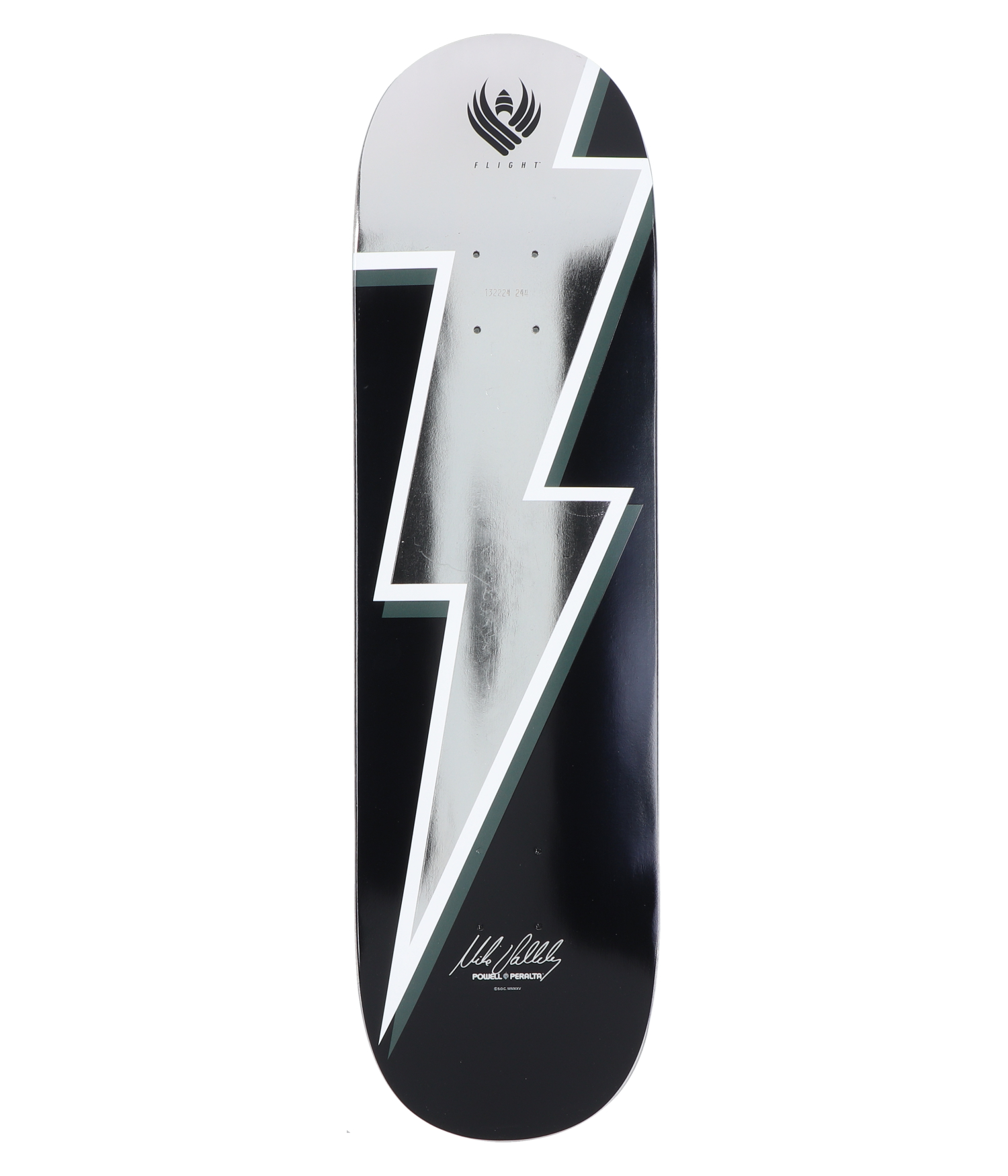 Powell-Peralta Vallely Lightning Bolt Flight Shape 244 8.5" Skateboard Deck silver foil