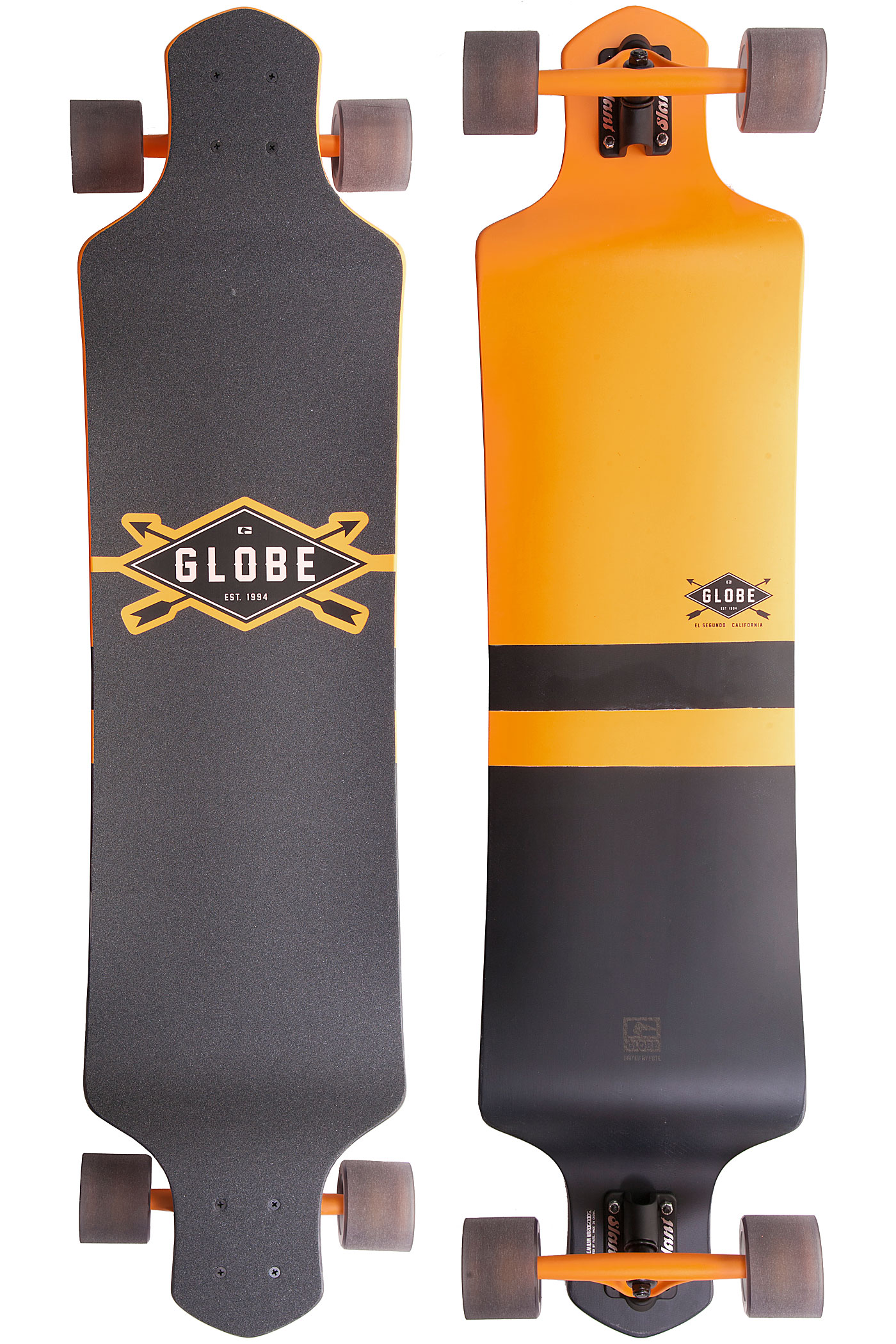 Globe Geminon Drop-Down 41" (104cm) Complete-Longboard (fluoro Yellow ...